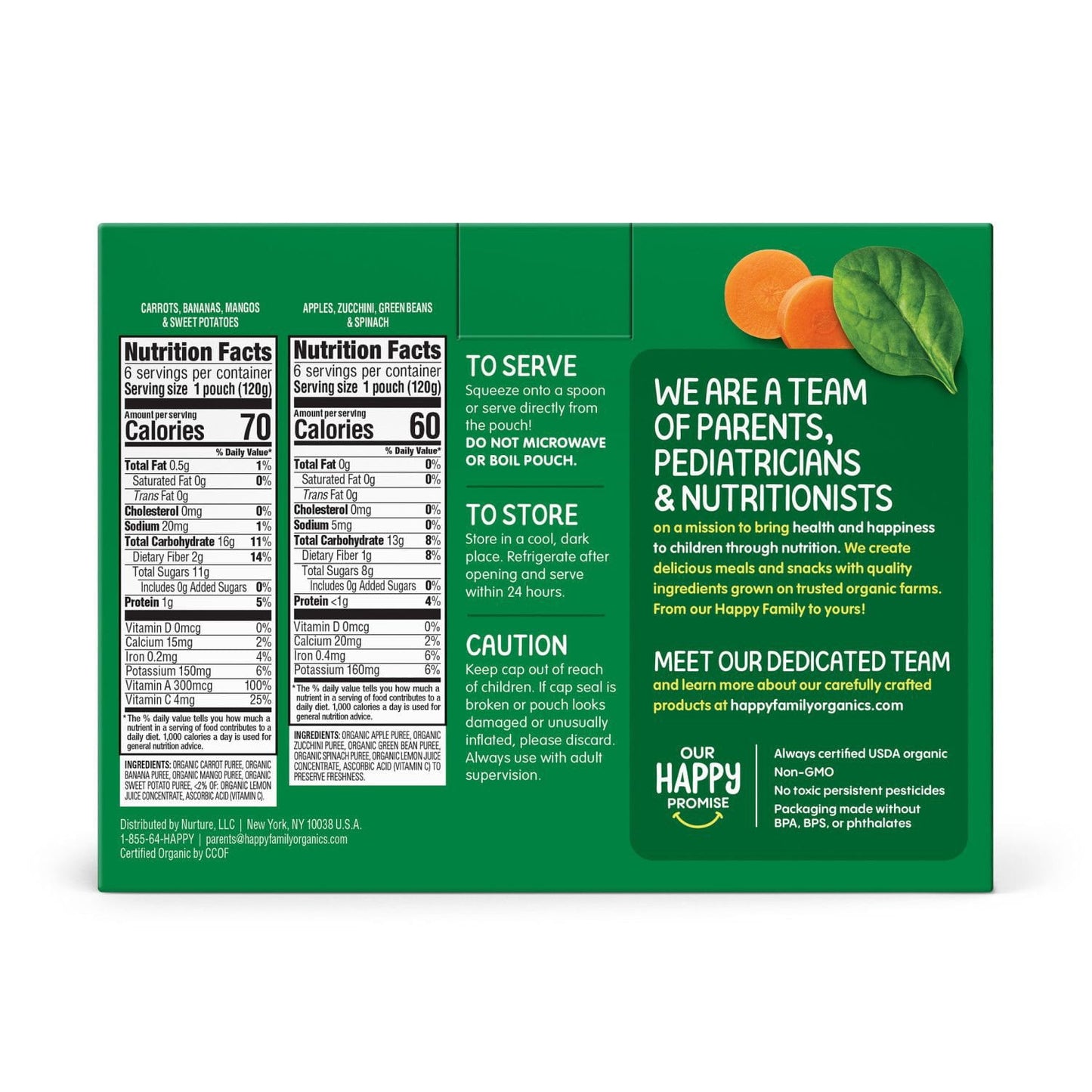 HappyTOT Organics Love My Veggies, Variety Pack, Stage 4 Pouch, 4.22 oz., 12 ct.
