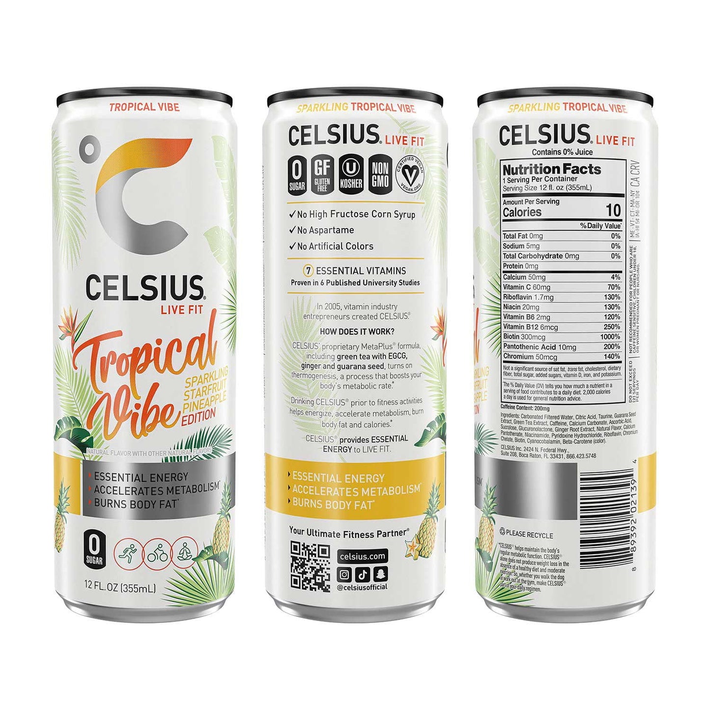 Celsius Live Fit Sparkling Vibe Variety Pack 12 fl. oz., 18 pk.