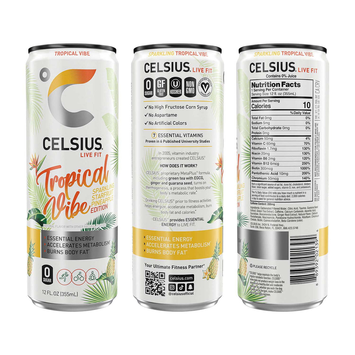 Celsius Live Fit Sparkling Vibe Variety Pack 12 fl. oz., 18 pk.