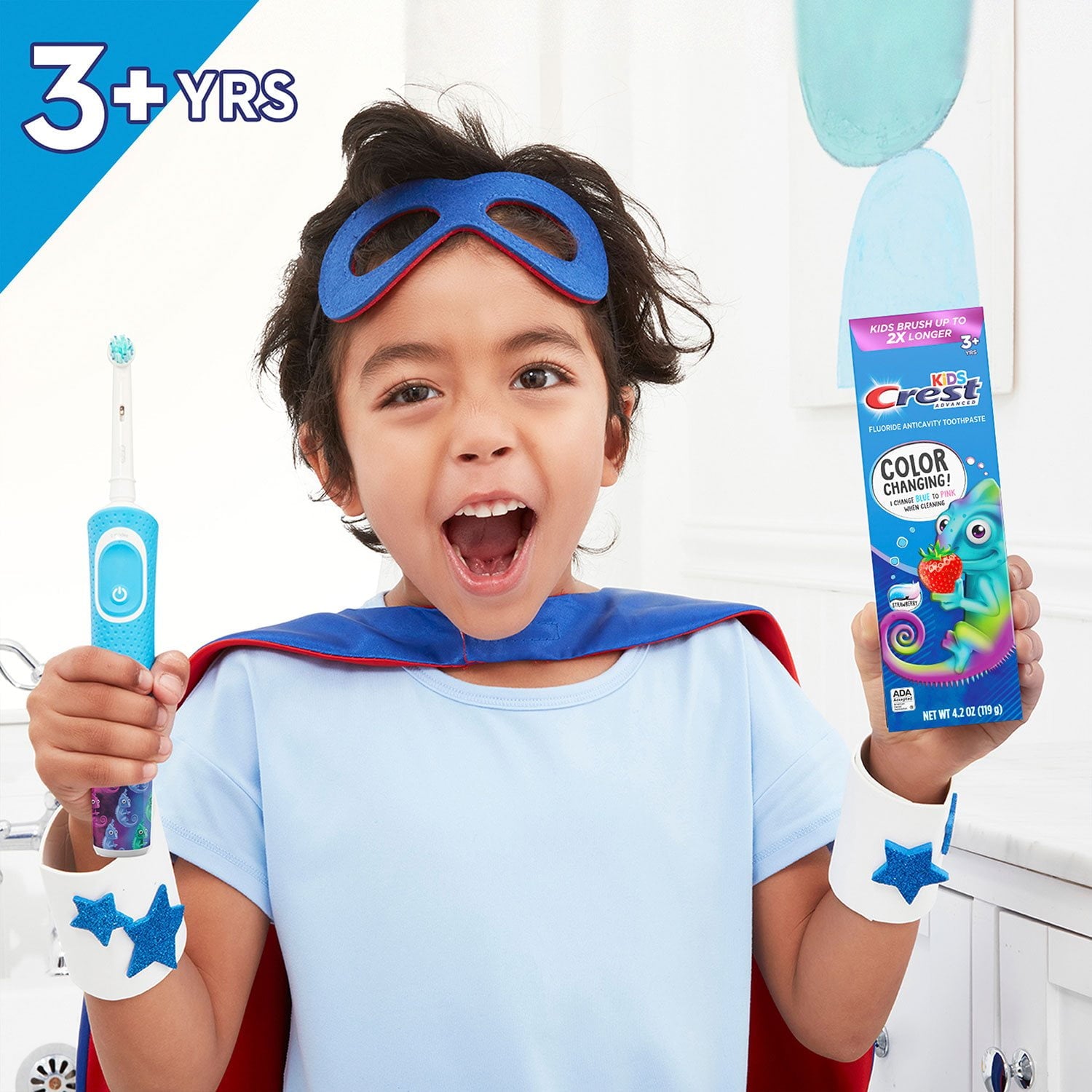 Crest Kid's Advanced Color Changing Toothpaste, Strawberry, 4.2 oz., 4 pk.