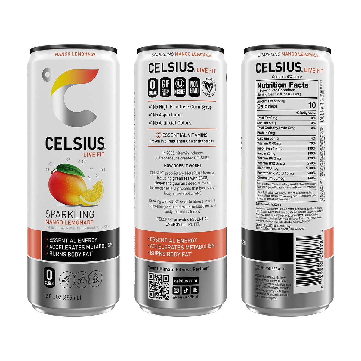 Celsius Sparkling Core Variety Pack, 12 fl. oz., 18 pk.