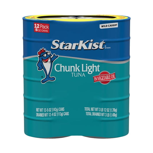 StarKist Chunk Light Tuna in Oil, 5 oz., 12 pk.