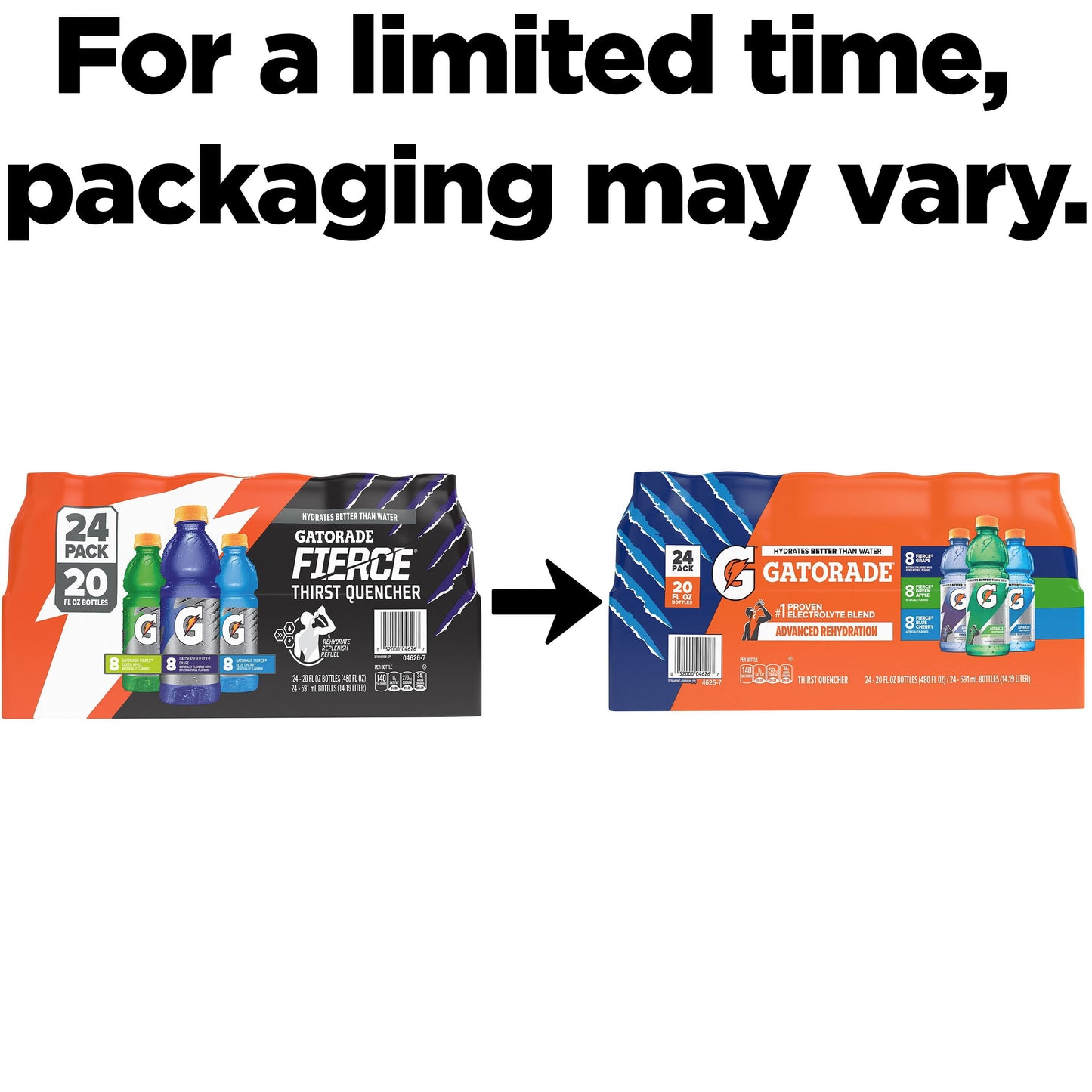 Gatorade Fierce Thirst Quencher Variety Pack, 20 fl. oz., 24 pk.