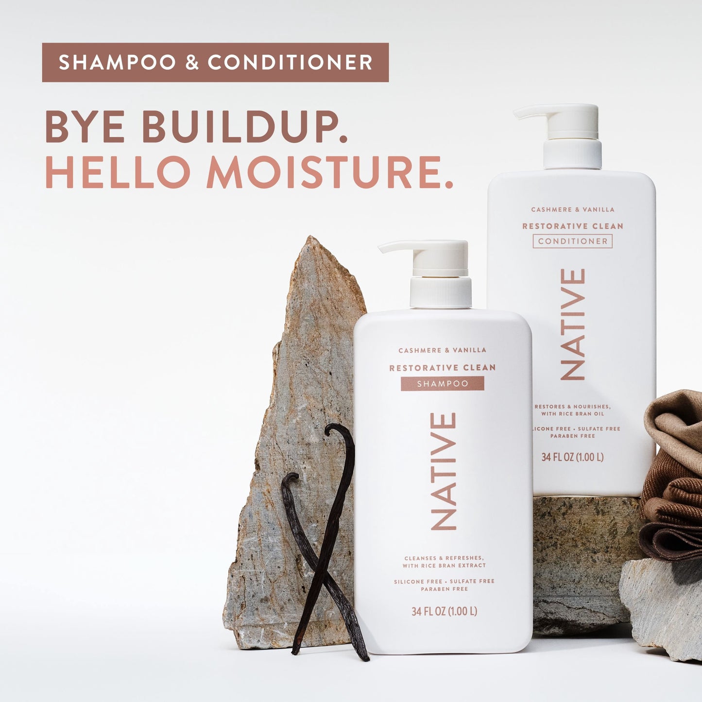 Native Restorative Clean Shampoo + Conditioner, 34 fl. oz., 2pk.