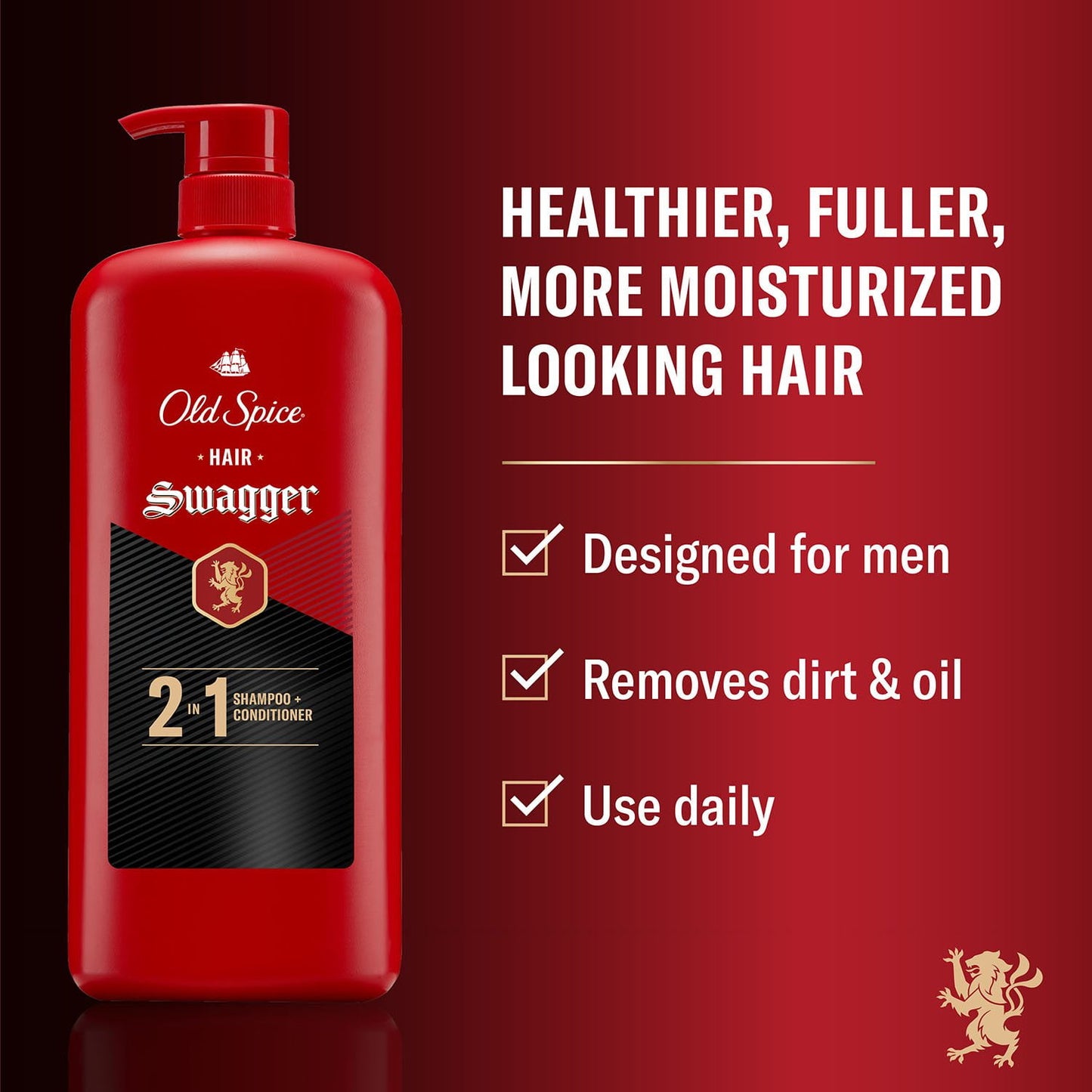 Old Spice Swagger 2-in-1 Shampoo and Conditioner, 39.9 fl. oz.