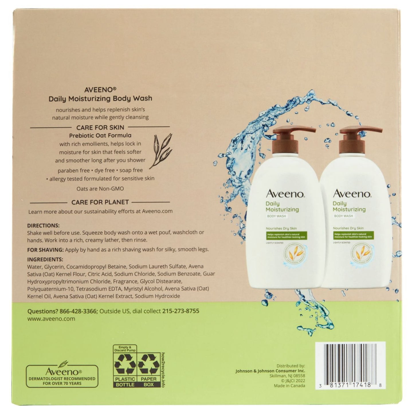 Aveeno Daily Moisturizing Body Wash, 33 fl. oz., 2 pk.