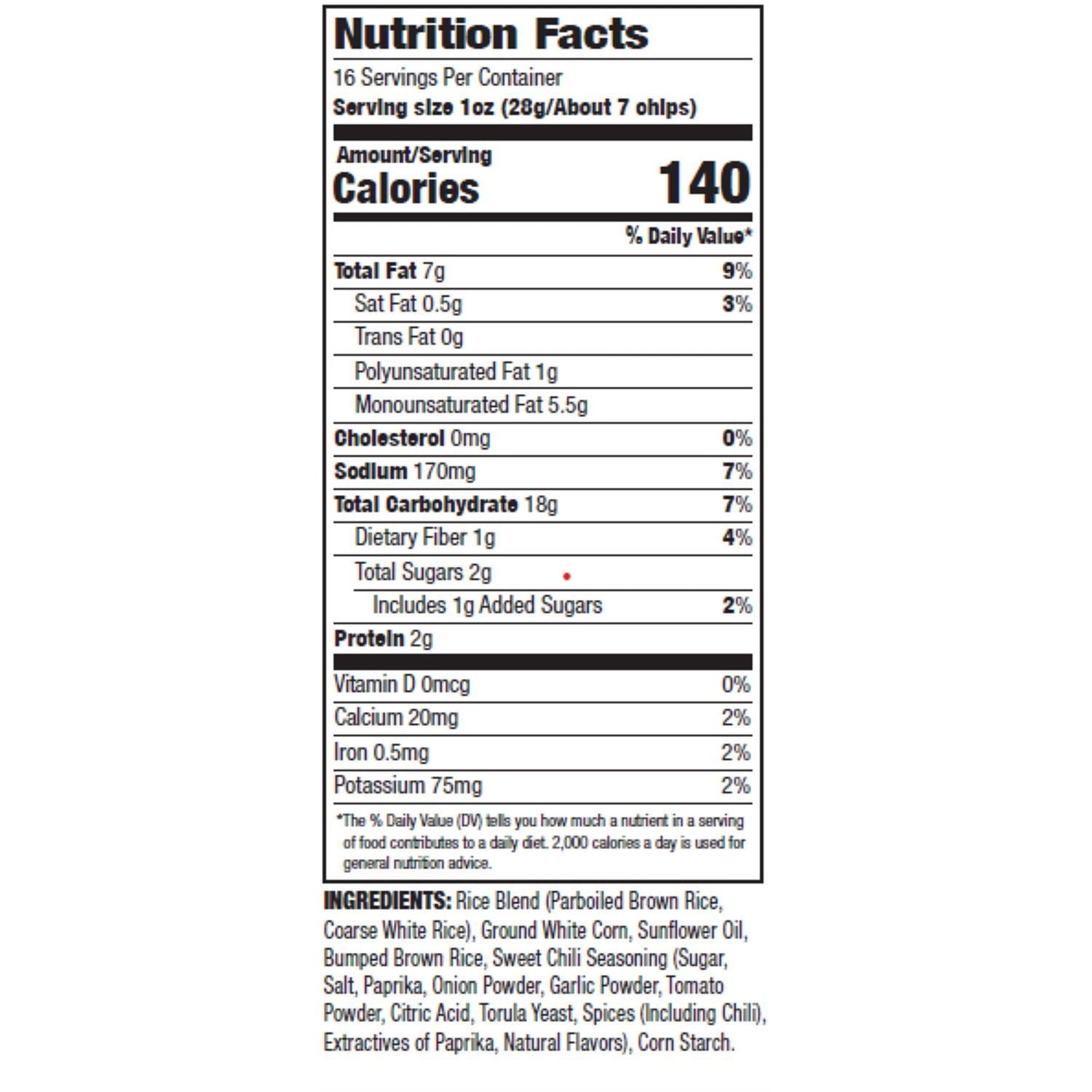Riceworks Sweet Chili Rice Snack Chips, 16 oz.