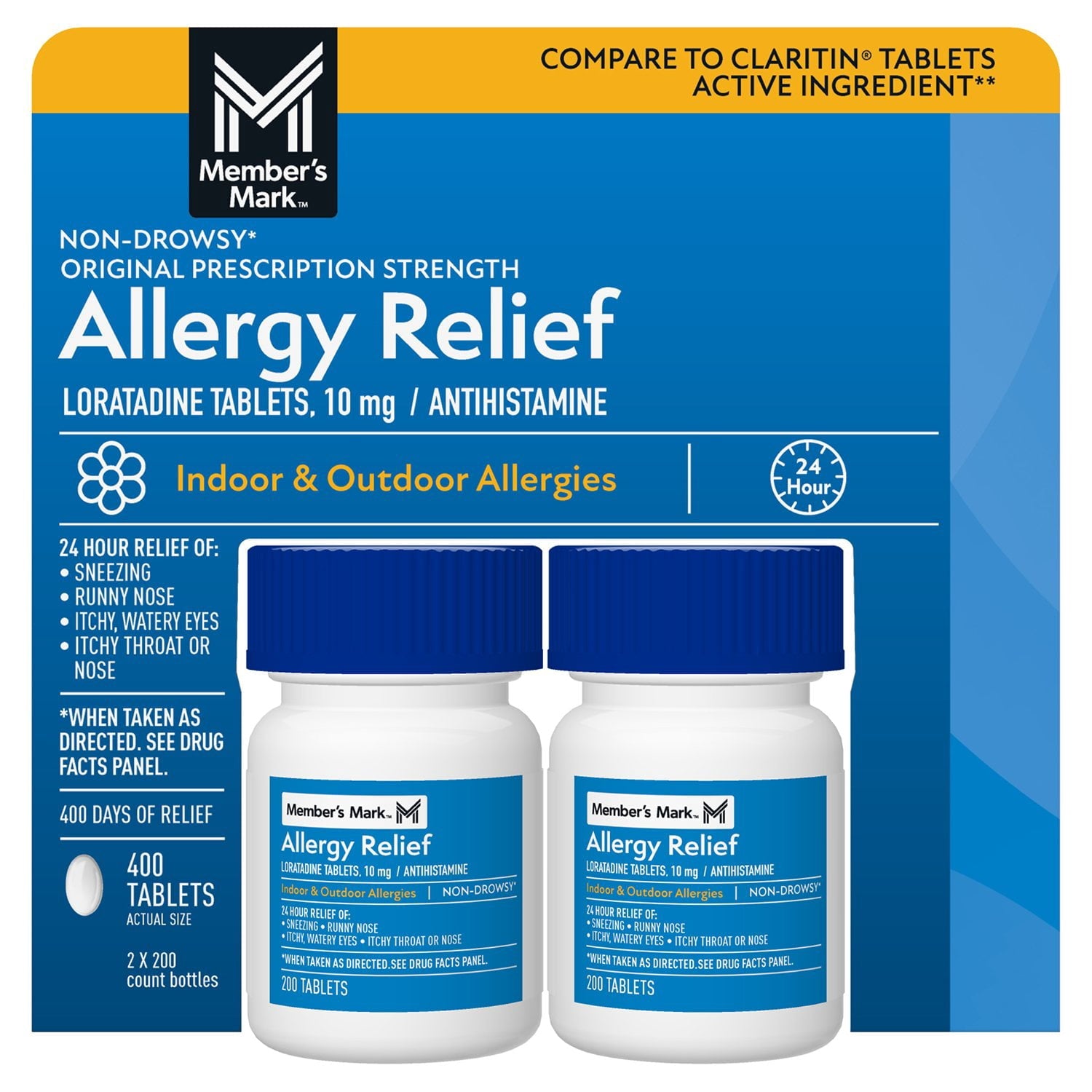 Member’s Mark Allergy Relief Loratadine Tablets 10 mg, 400 ct.