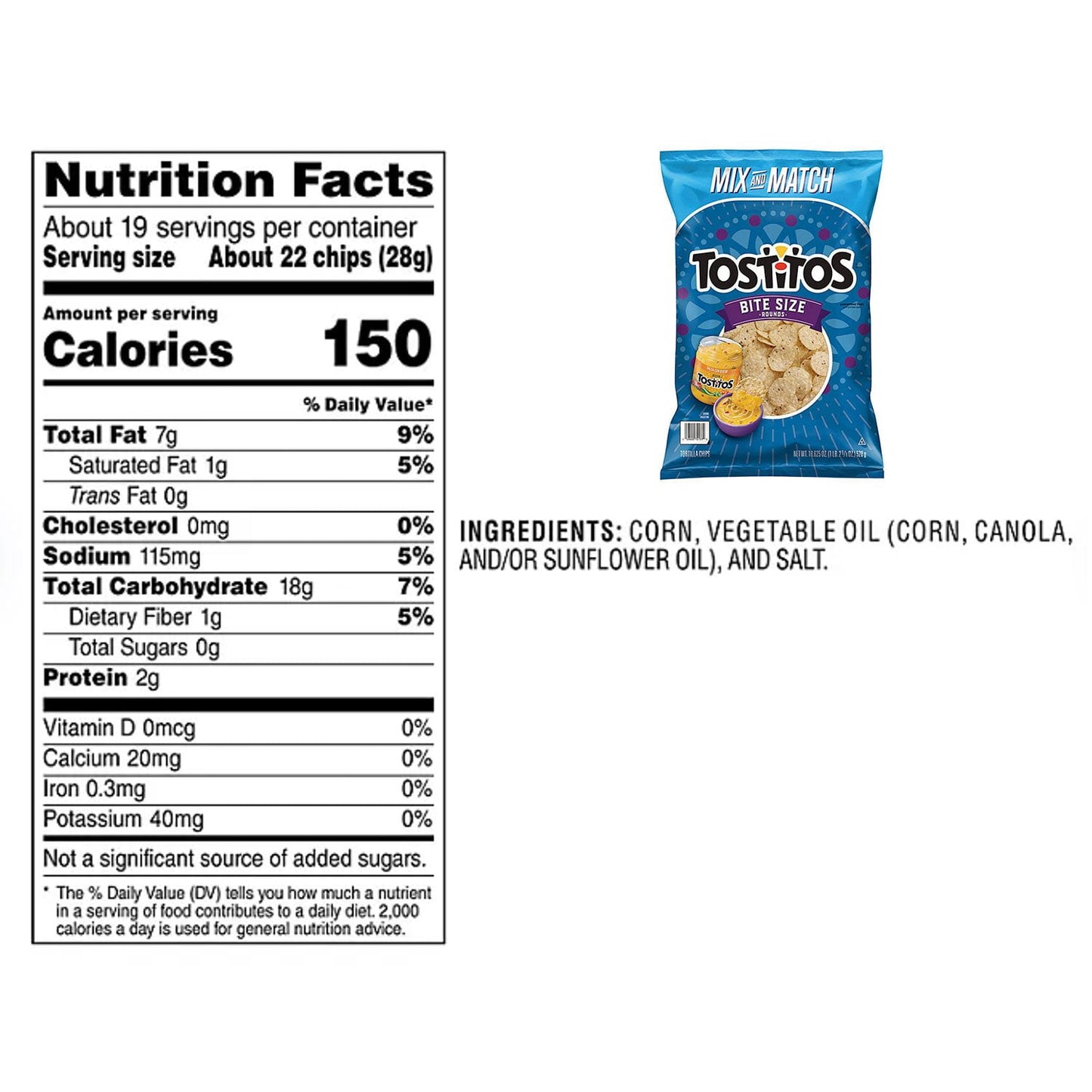 Tostitos Regular Tortilla Chips, 18.625 oz.