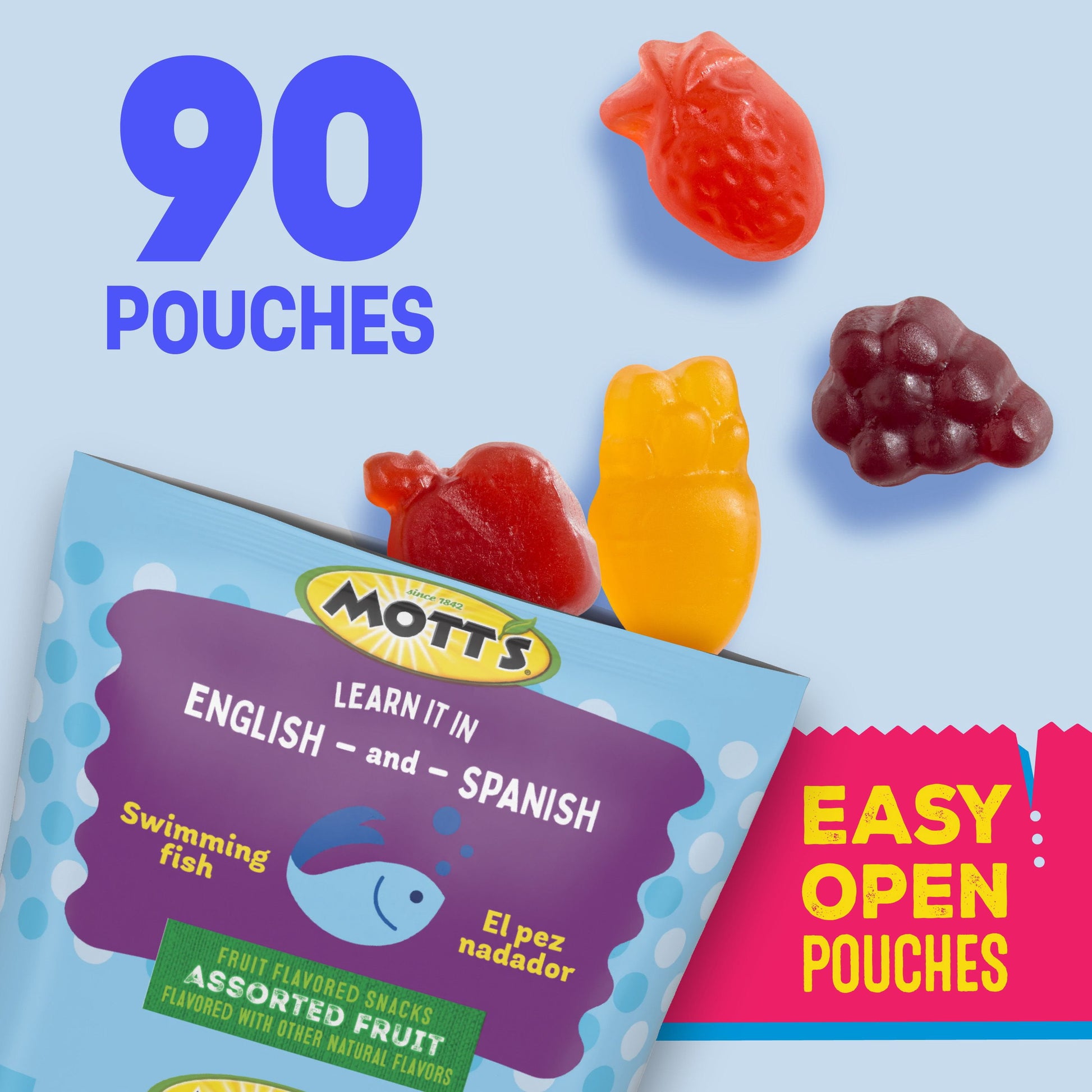 Mott's Assorted Fruit Flavored Snacks, 0.8 oz., 90 pk.