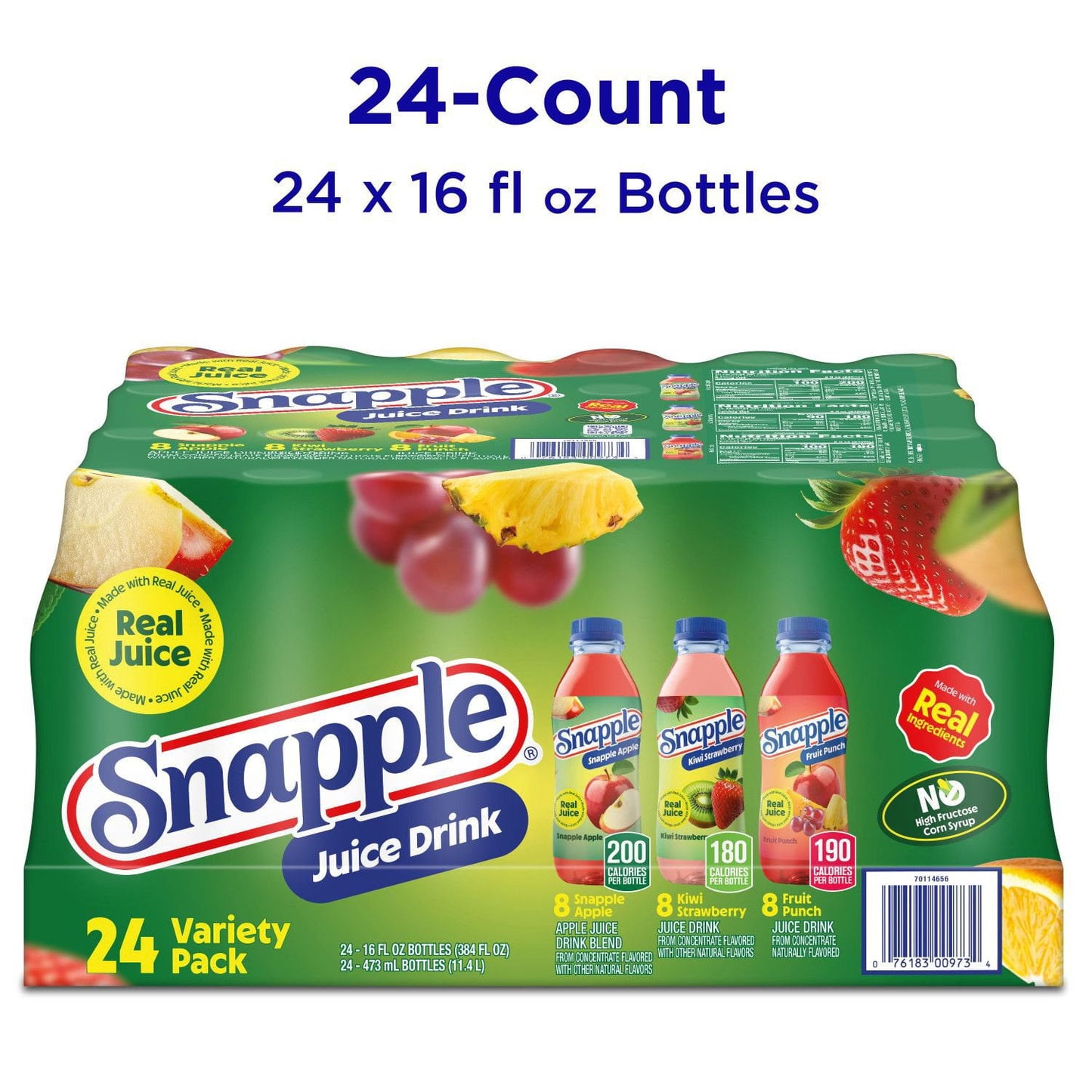 Snapple Juice Drink Variety Pack, 16 fl. oz., 24 pk.