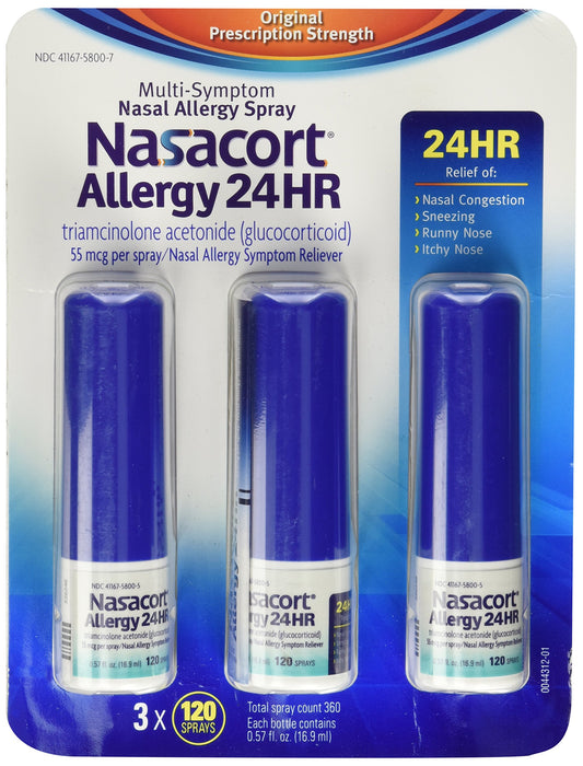 Nasacort Allergy 24hr Non-Drip Nasal Spray (120 sprays, 3 pk..)