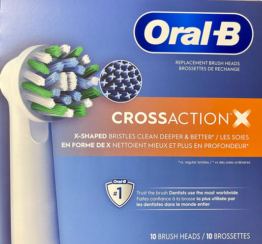 Oral-B CrossAction Electric Toothbrush Replacement Brush Heads with Xfilament, 10-pack
