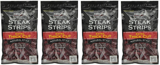 Kirkland Signature Steak Strips Extra Thick Cut, 4 Pack (12 oz Bag)