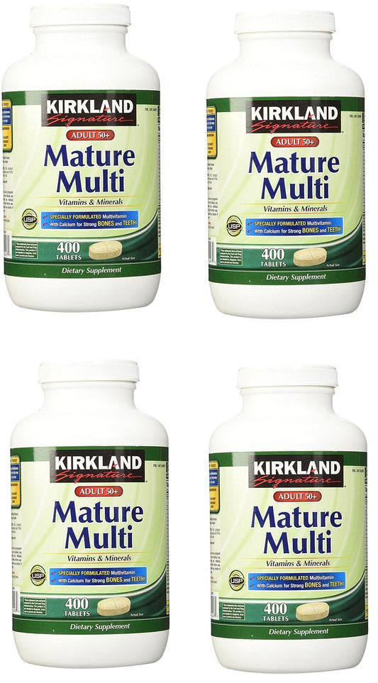 Kirkland Signature Mature Adult Multi Vitamin Tablets, 4 Package (400 Count)