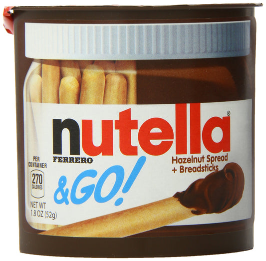Nutella Ferrero Go Hazelnut Spread and Breadsticks, 12 packs- 22 Ounce