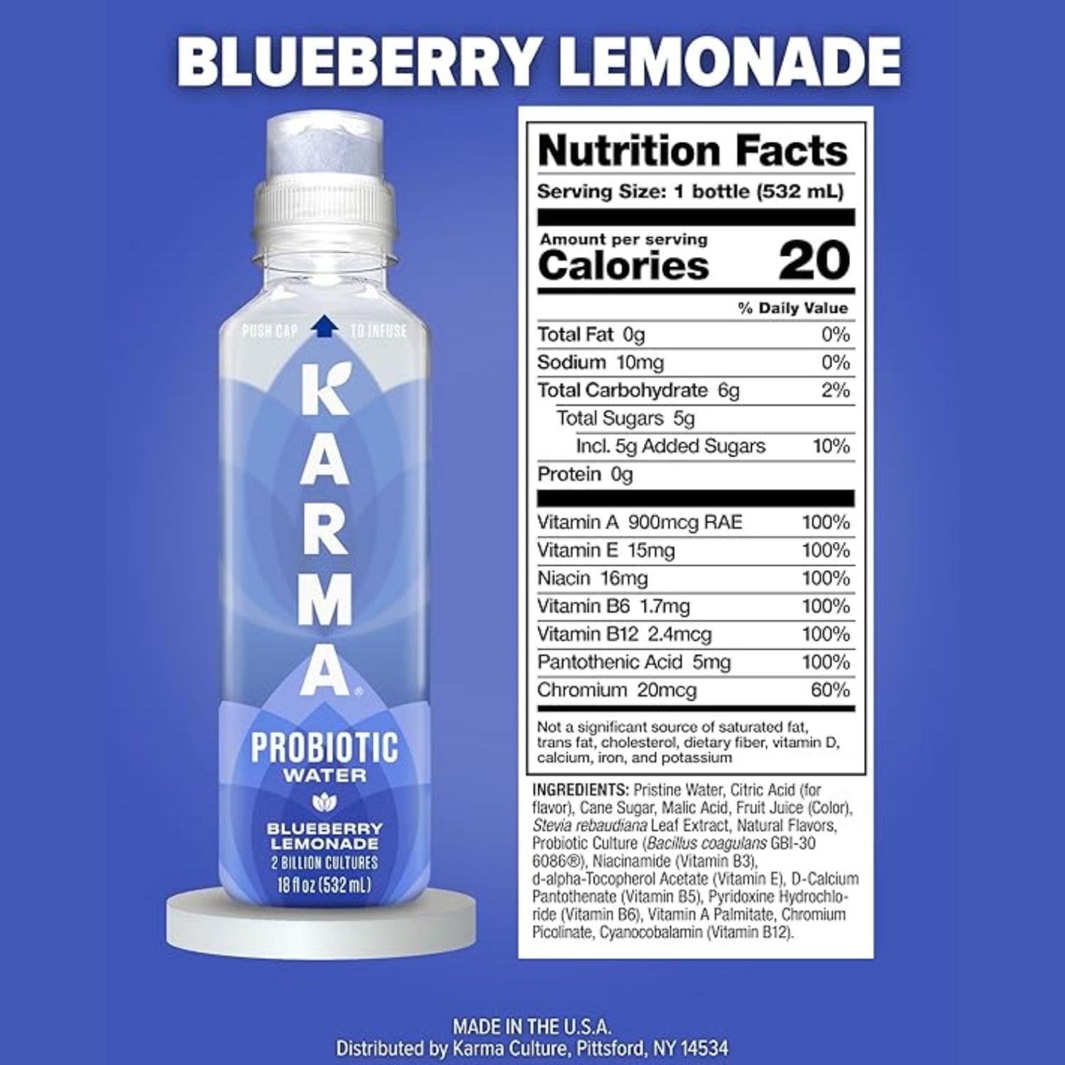 Karma Probiotic Water Variety Pack, 18 fl. oz., 12 pk.
