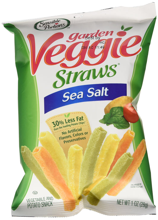 Sensible Portions Garden Veggie Straws with Sea Salt 1 Box of 6 – 1 Oz Bags