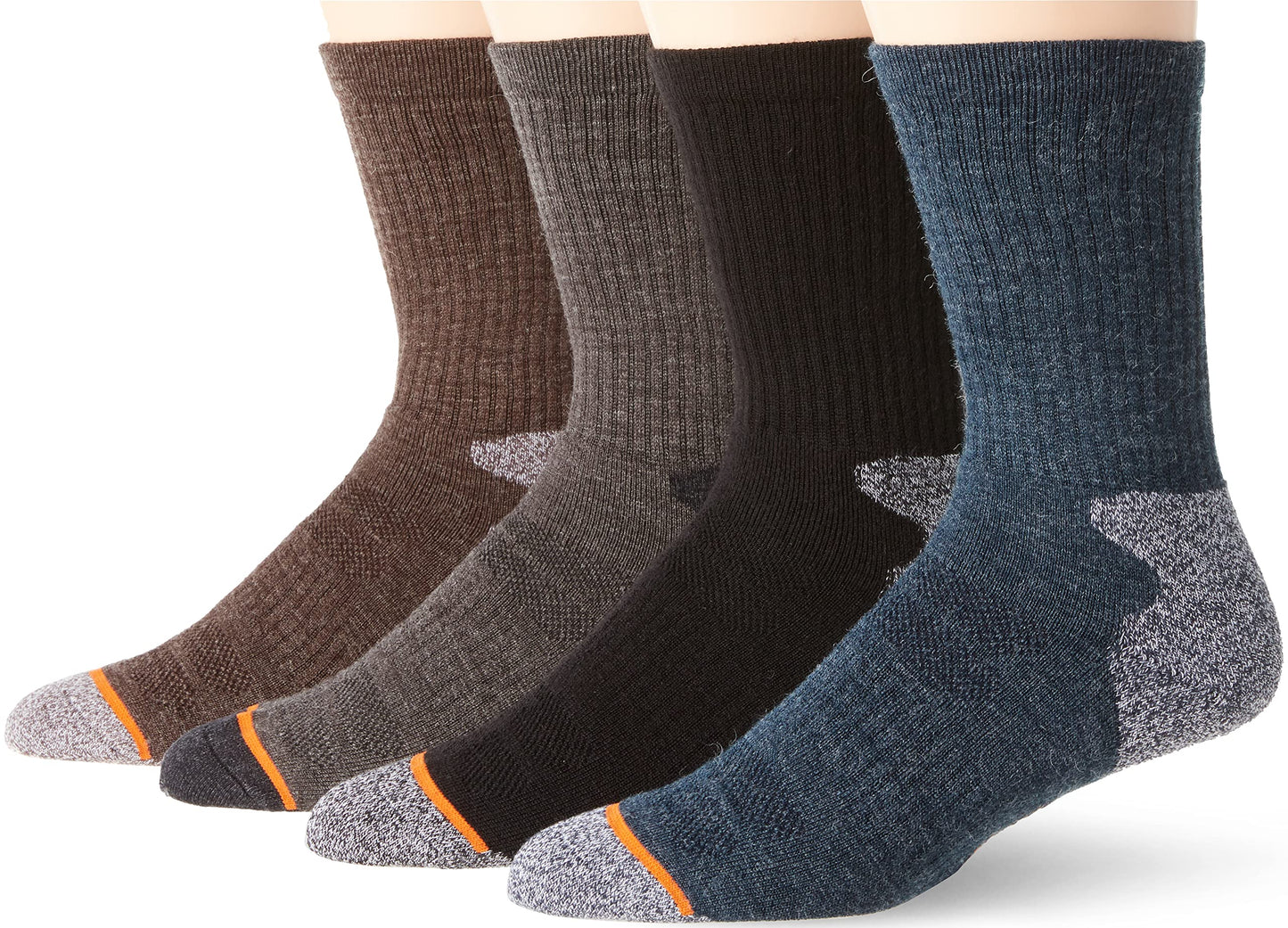 Weatherproof Men's 4 Pack Terry Crew Socks, Dark Grey, 10-13