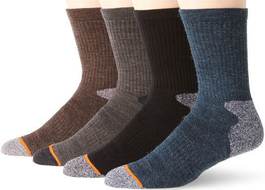 Weatherproof Men's 4 Pack Terry Crew Socks, Dark Grey, 10-13