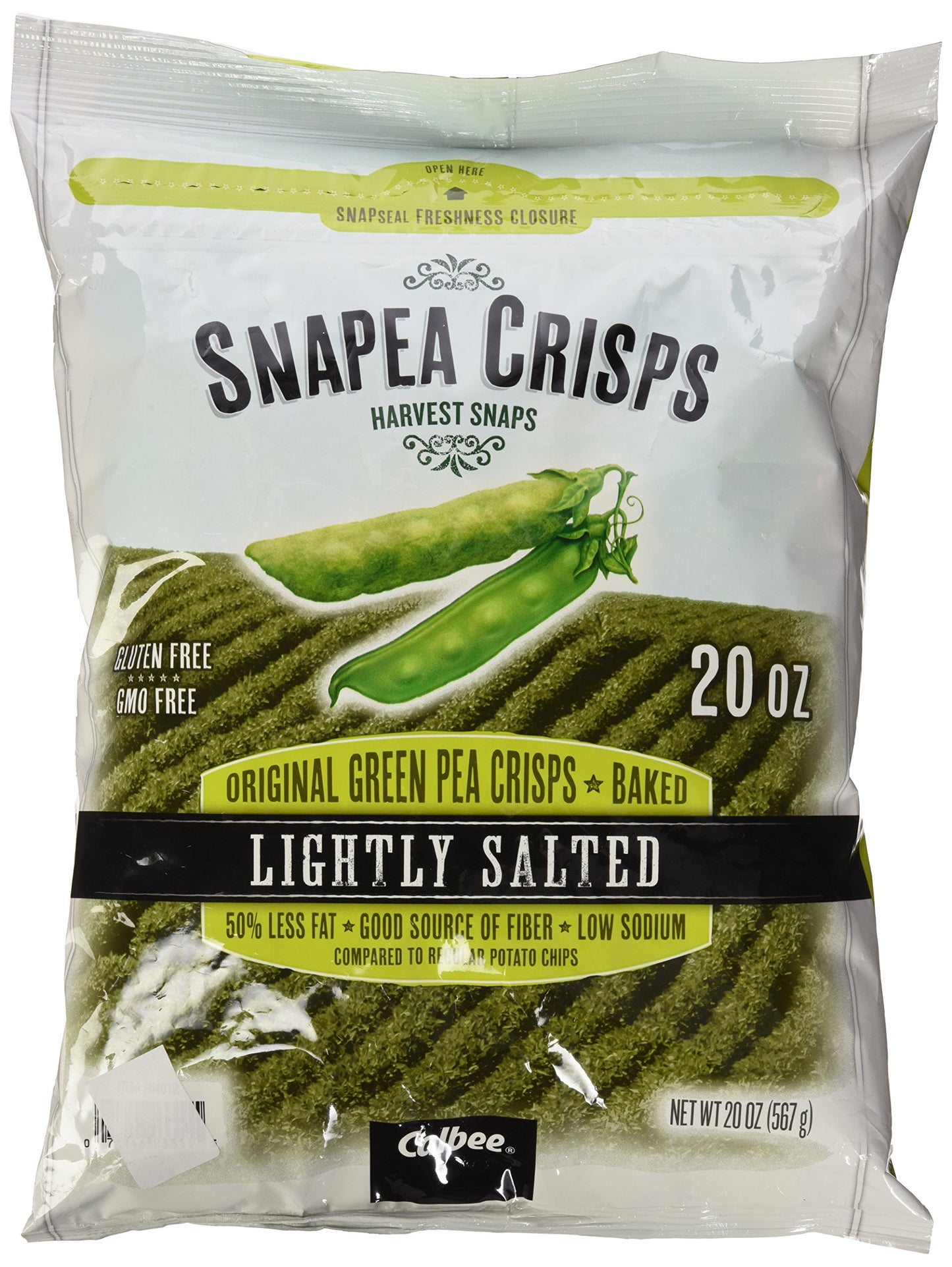 Harvest Snaps Snapea Original Green Pea Crisps, Baked and Lightly Salted, 20 Ounce