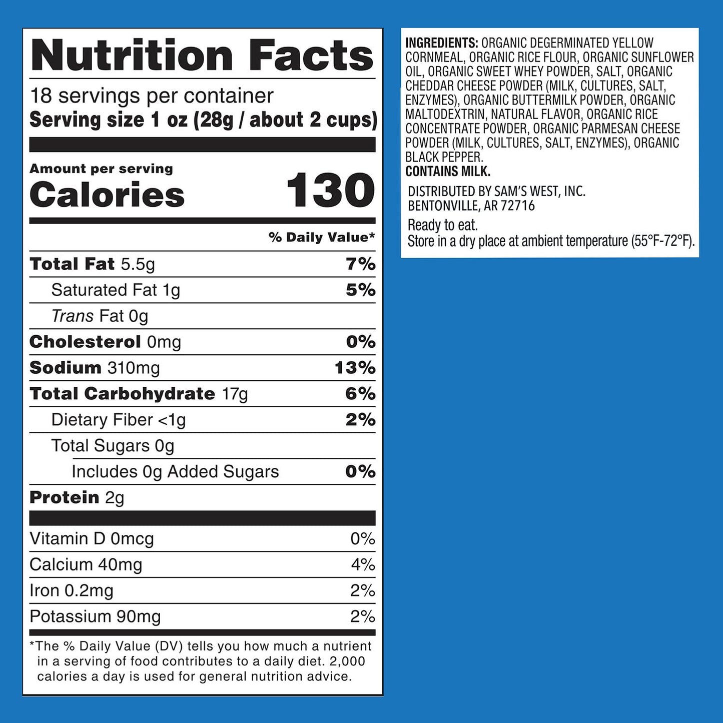 Member's Mark Organic White Cheddar Puffs, 18 oz.