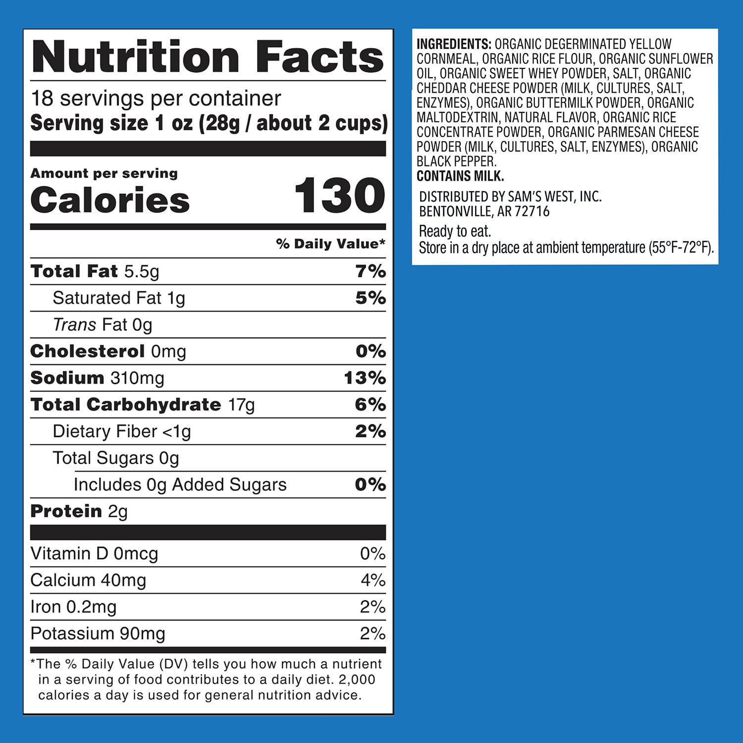 Member's Mark Organic White Cheddar Puffs, 18 oz.