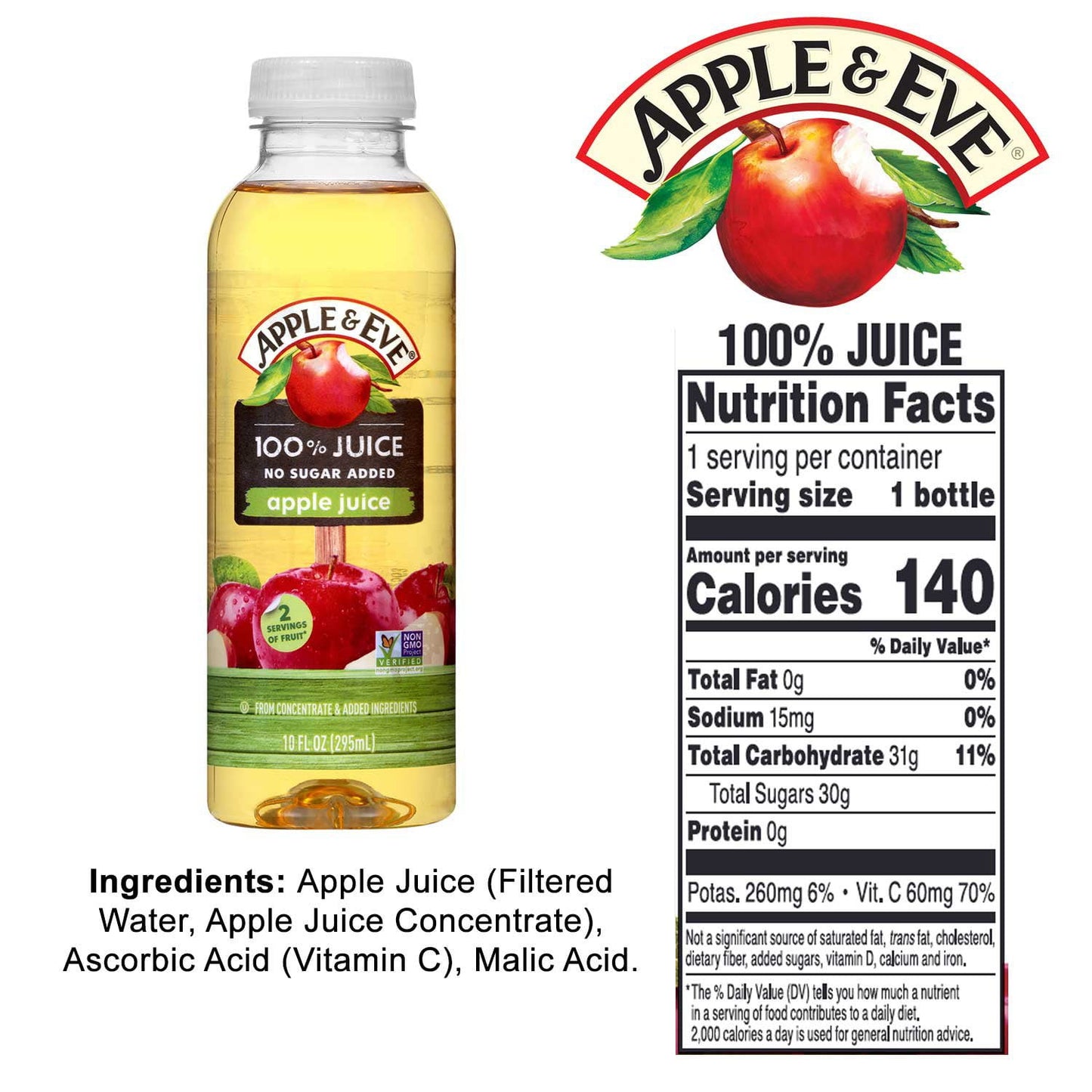 Apple & Eve 100% Apple Juice 10 oz., 24 pk.