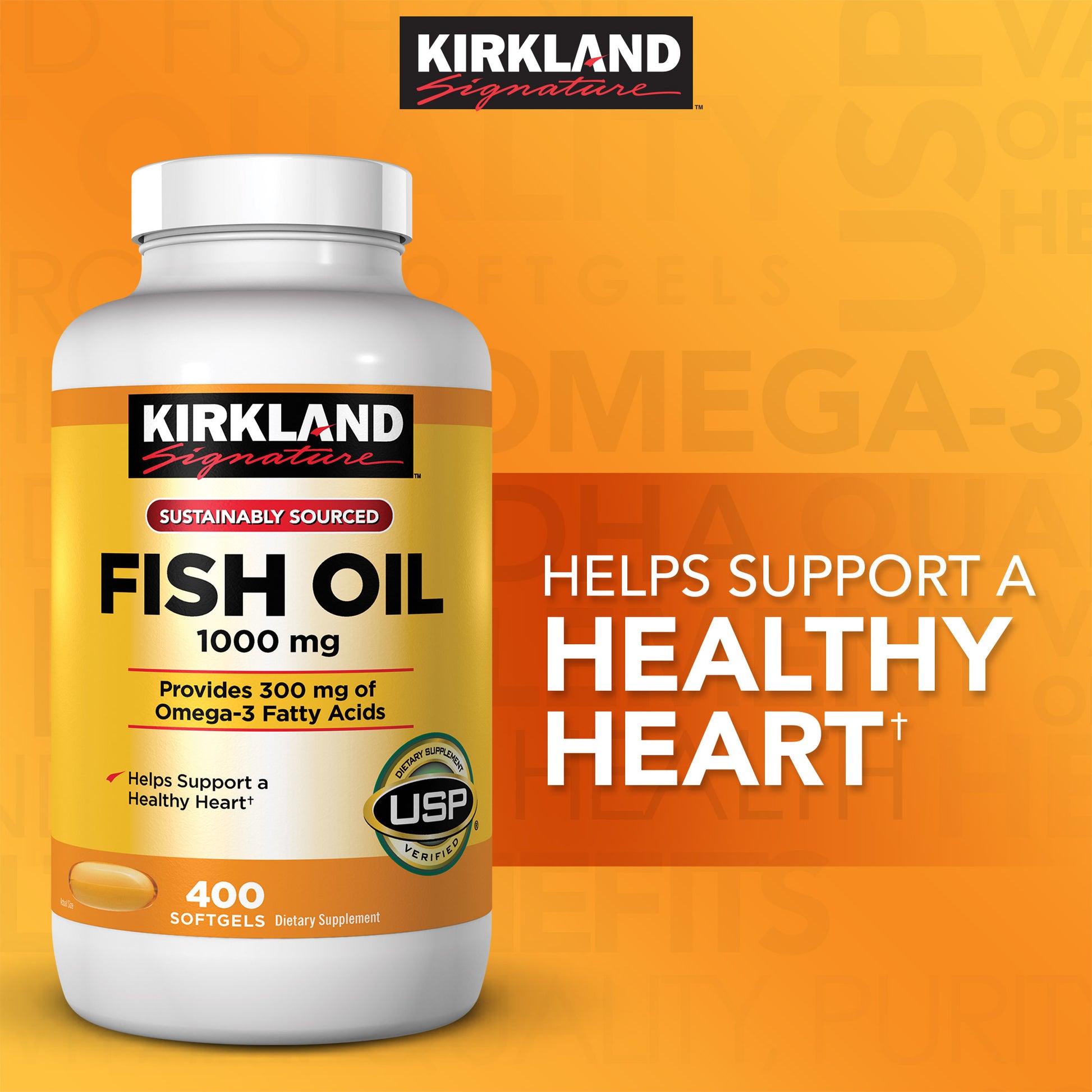 KIRKLAND SIGNATURE FISH OIL 1000MG 400 SOFTGELS