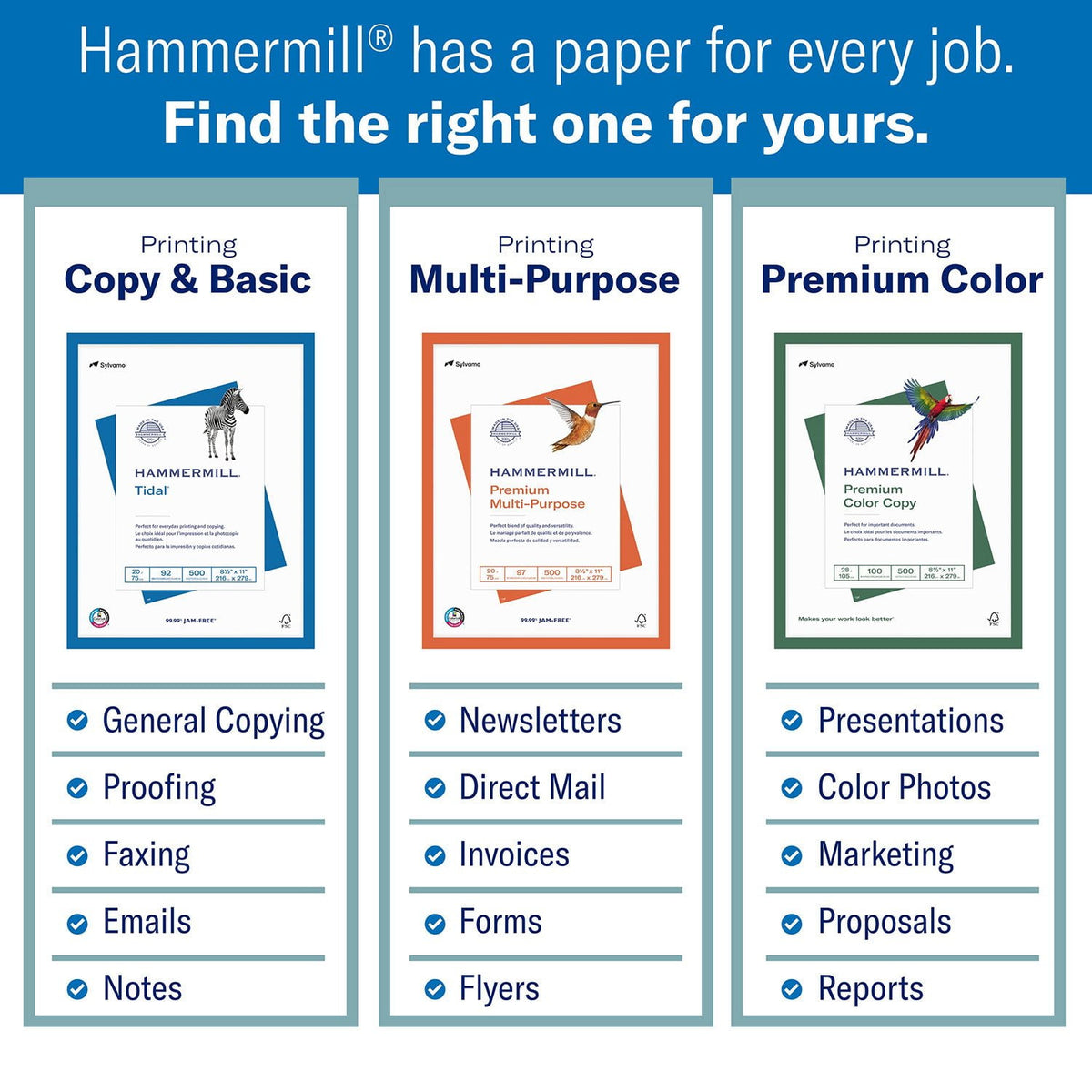 Hammermill Business Copy Paper, 8.5 x 11", 92 Bright, 20 lbs., 8 Reams (4,000 sheets)