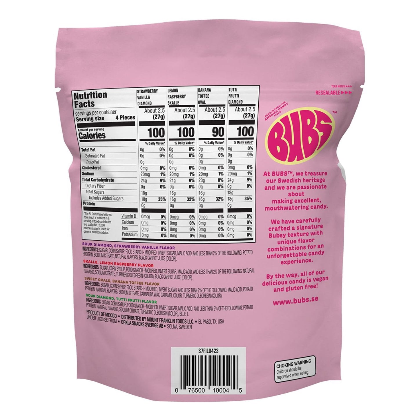 BUBS Swedish Candy Variety Mix Gummy Candy, 21 oz.