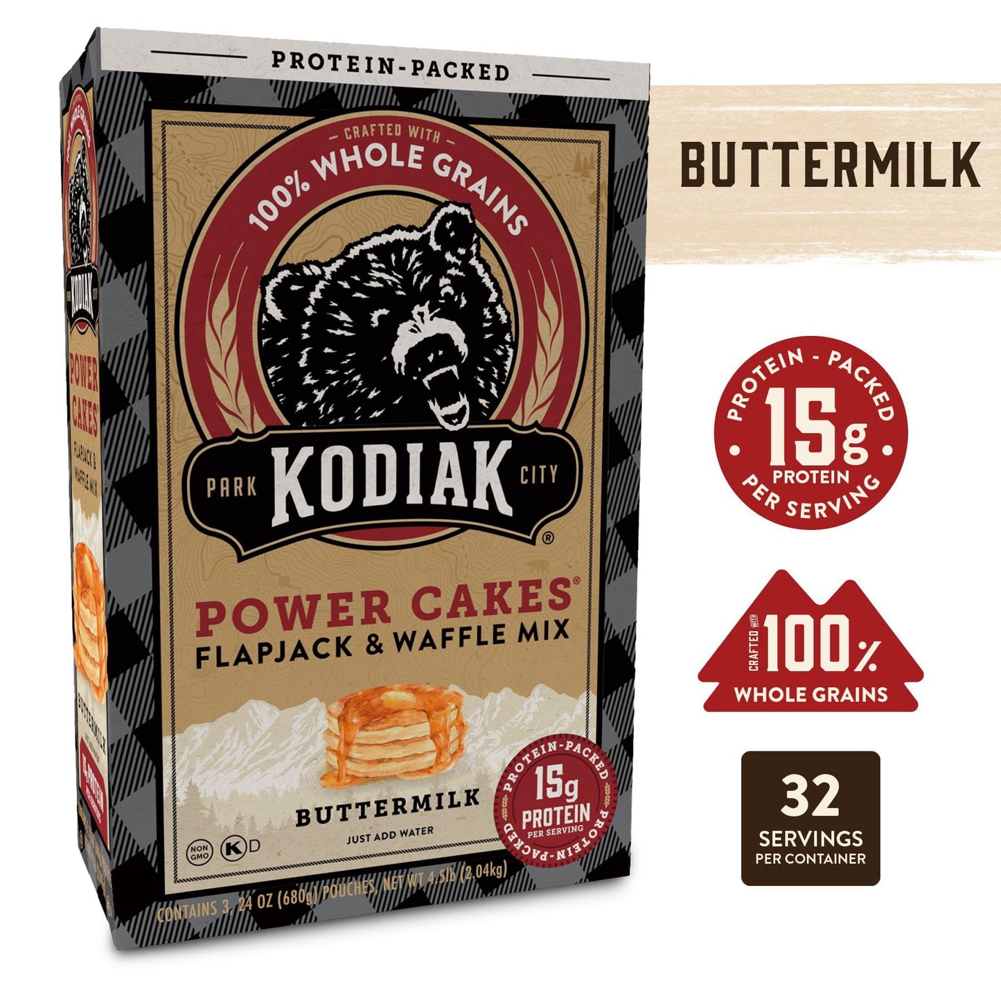 Kodiak Cakes Power Cakes Flapjack and Waffle Mix, 72 oz.