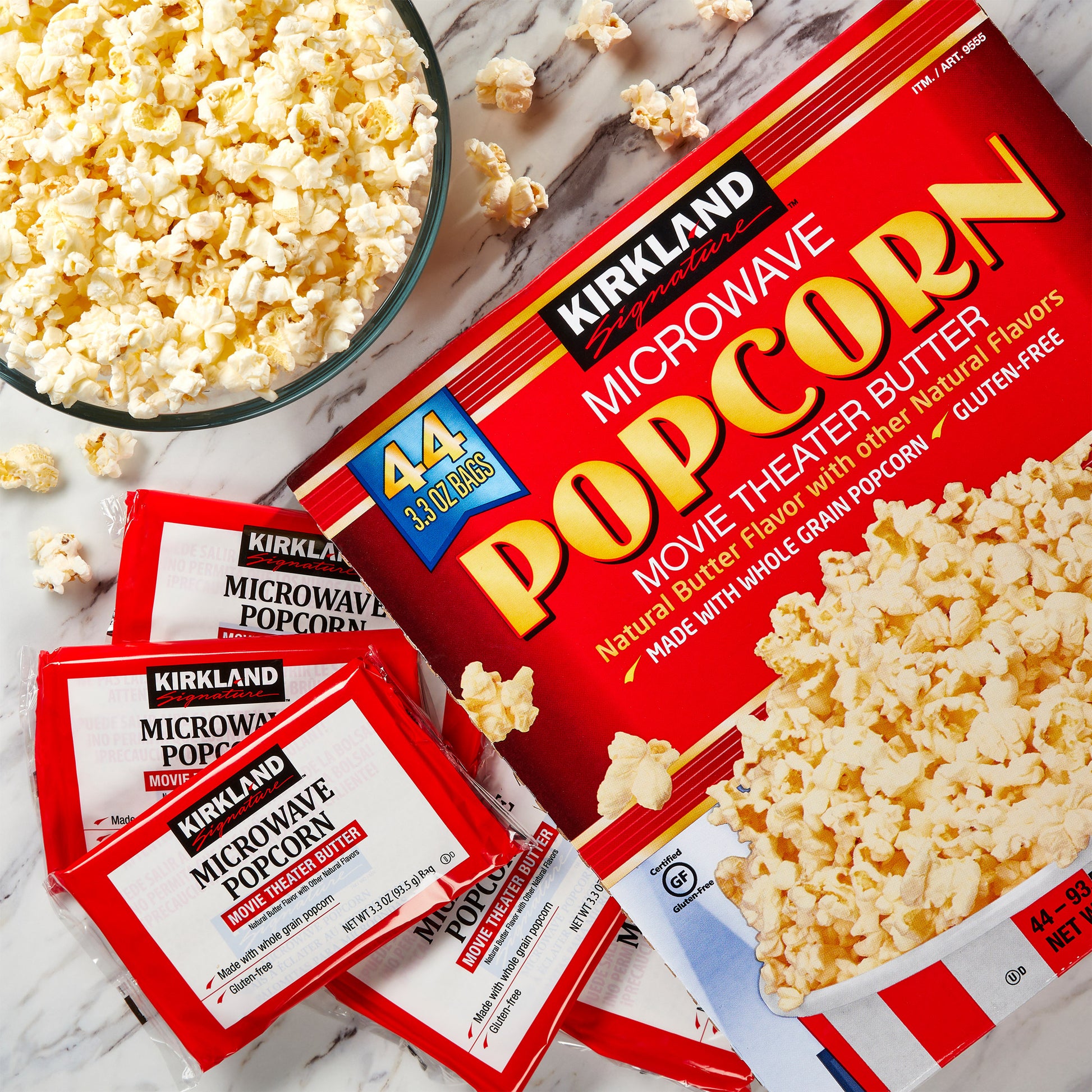 KIRKLAND SIGNATURE MICROWAVE POPCORN 44/ 3.3 OZ