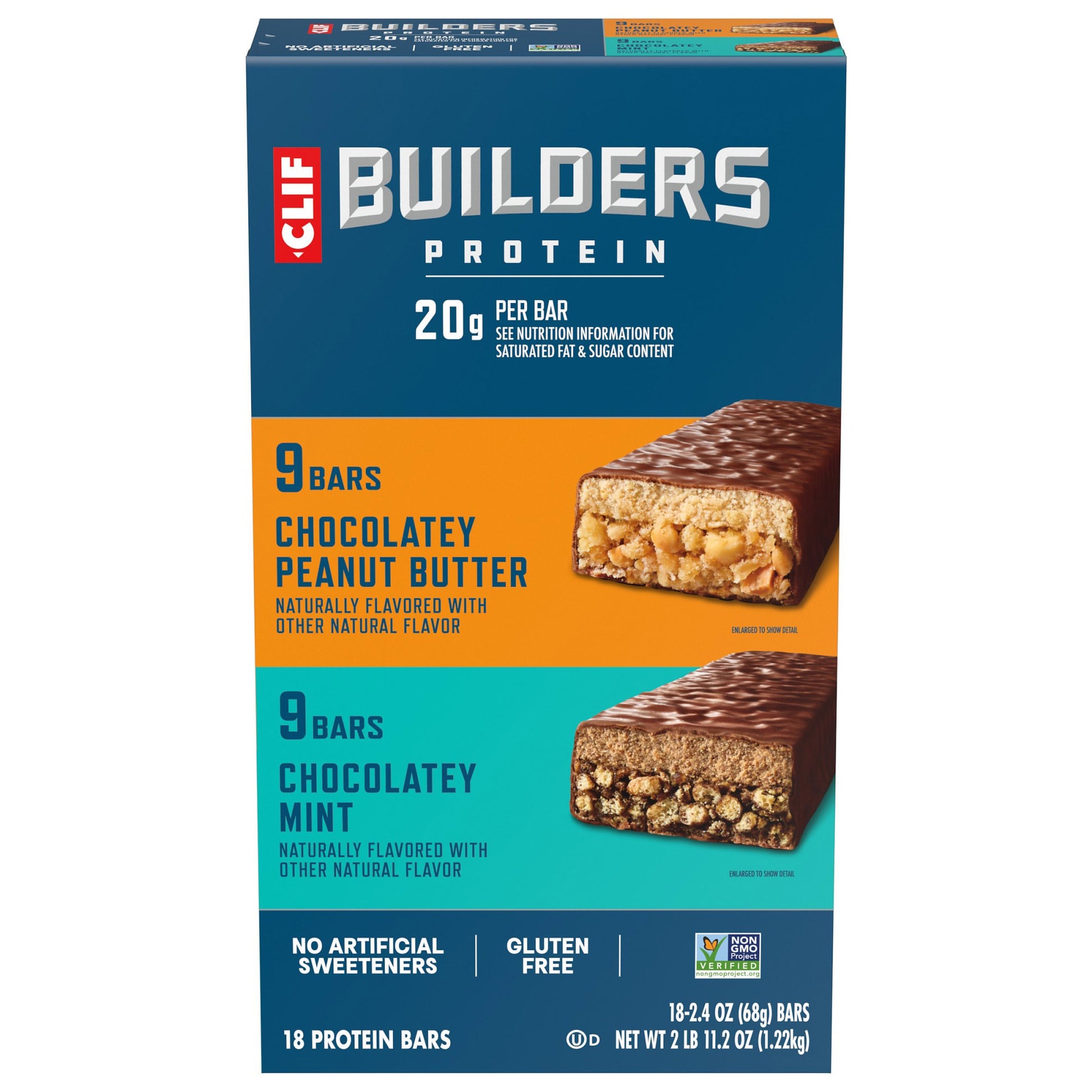 CLIF BAR BUILDERS VARIETY PACK 18/ 2.4 OZ