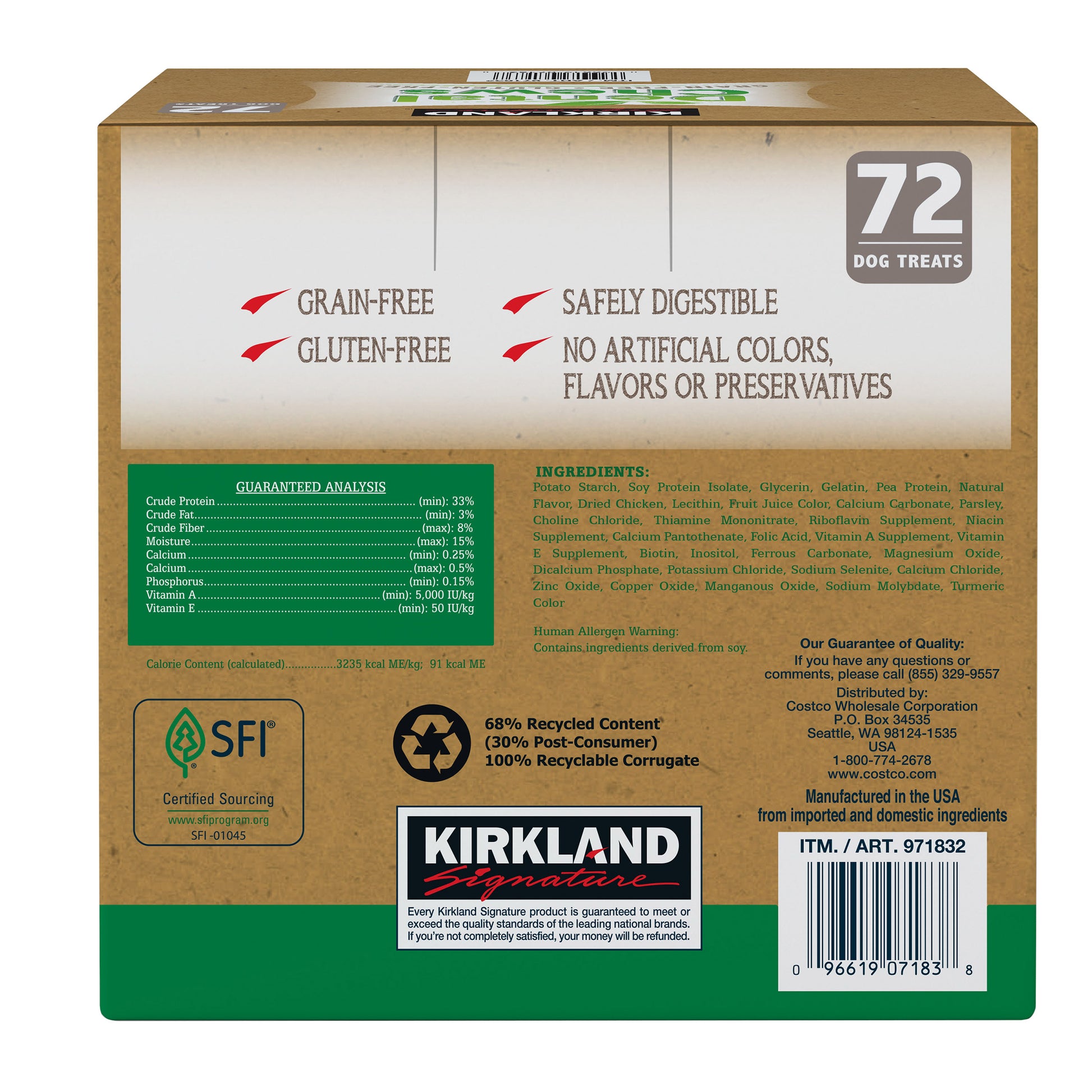 KIRKLAND SIGNATURE DENTAL CHEW GRAIN FREE 4.2 LB