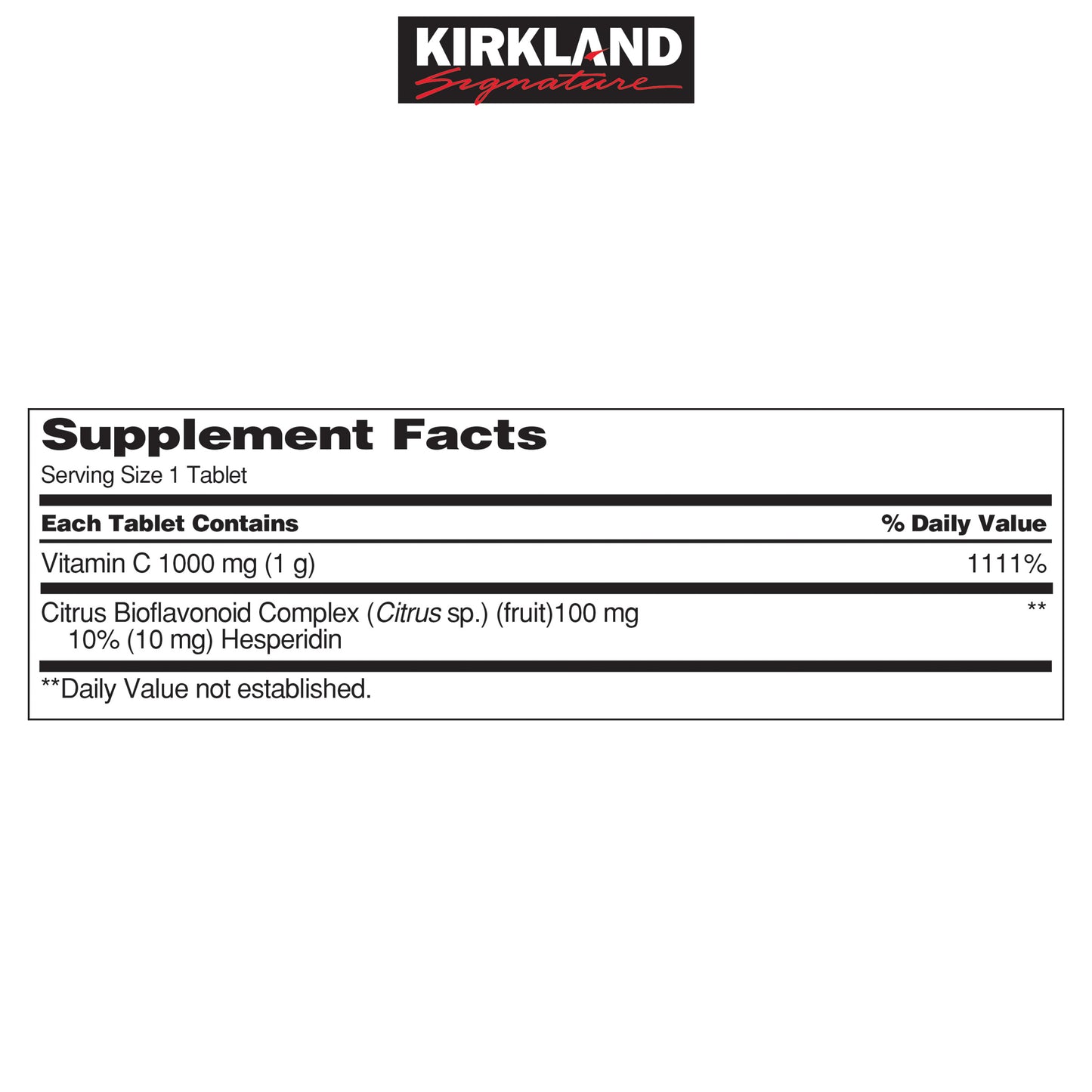 KIRKLAND SIGNATURE VITAMIN C 1000MG W/ROSE HIPS 500 COUNT