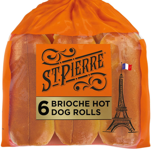St Pierre Brioche Hot Dog Rolls, 6 ct.