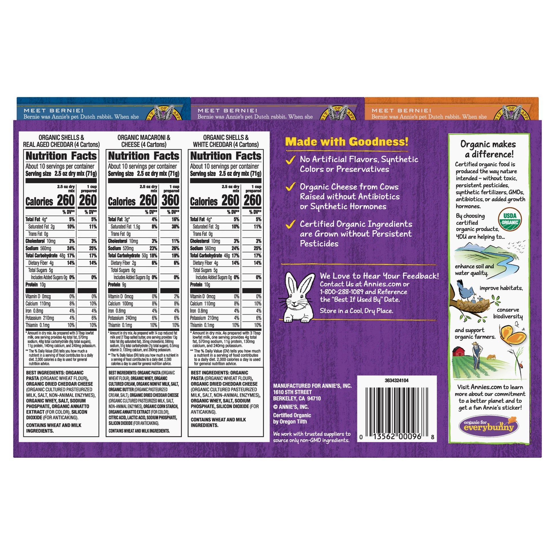 Annie's Organic Mac & Cheese Variety Pack 12/6 oz
