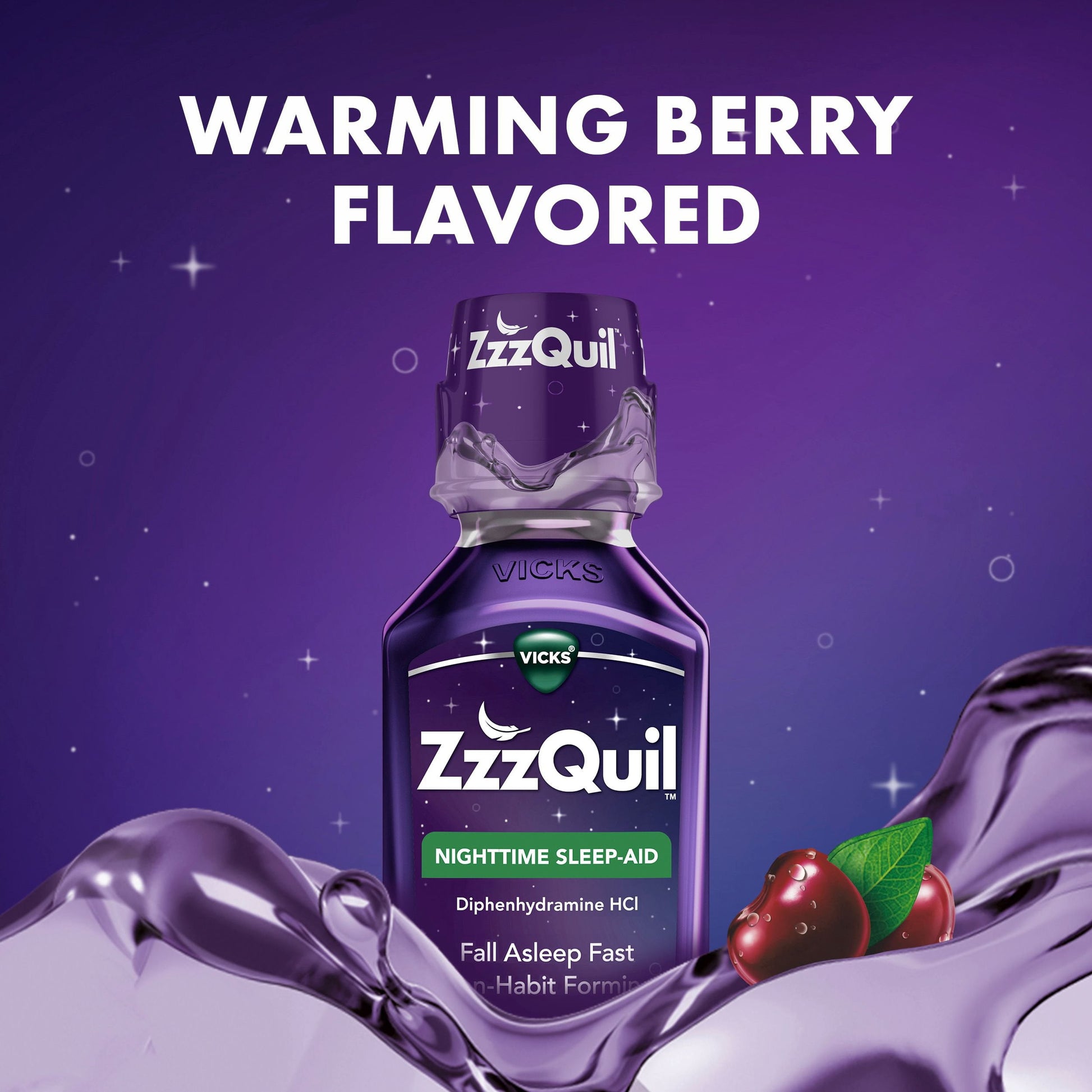 ZzzQuil Nighttime Sleep-Aid Liquid, Berry, 12 fl. oz., 3 pk.