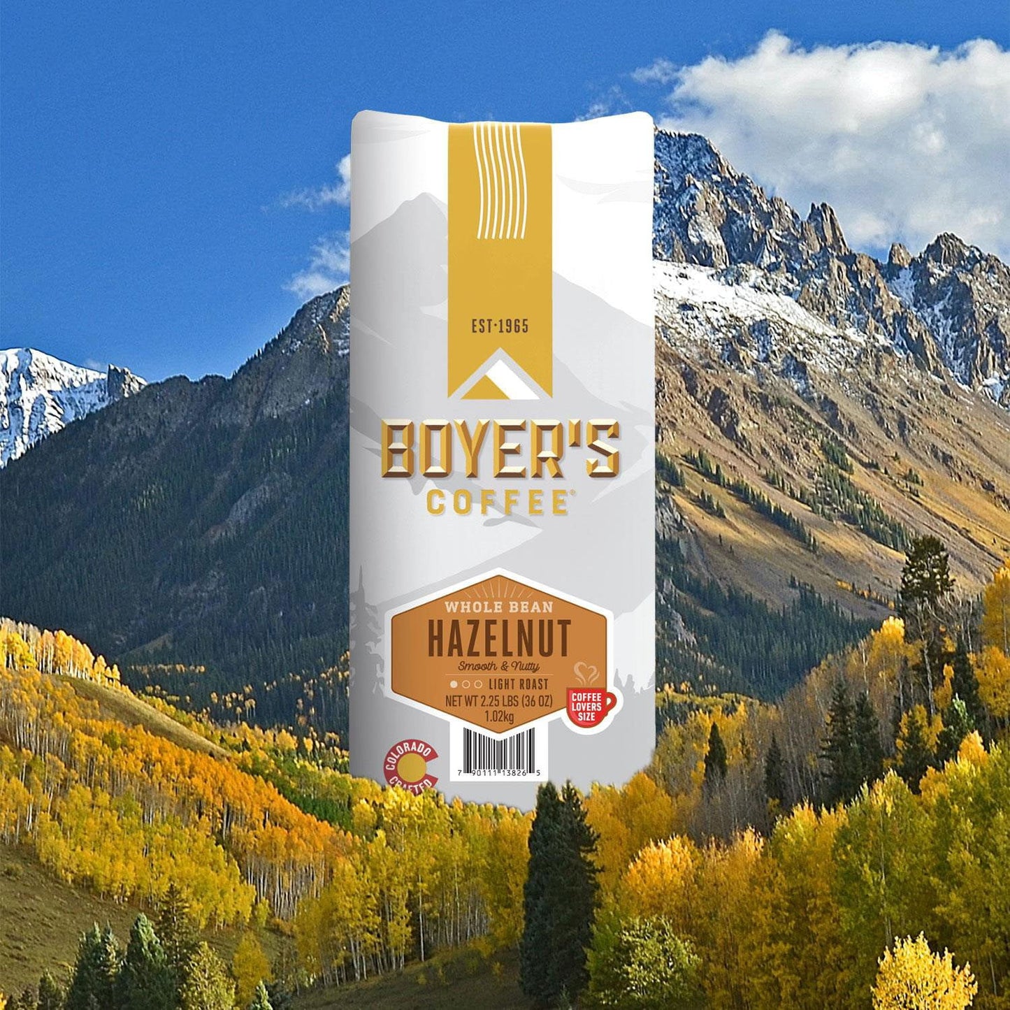 Boyer's Coffee Light Roast Whole Bean, Hazelnut, 36 oz.