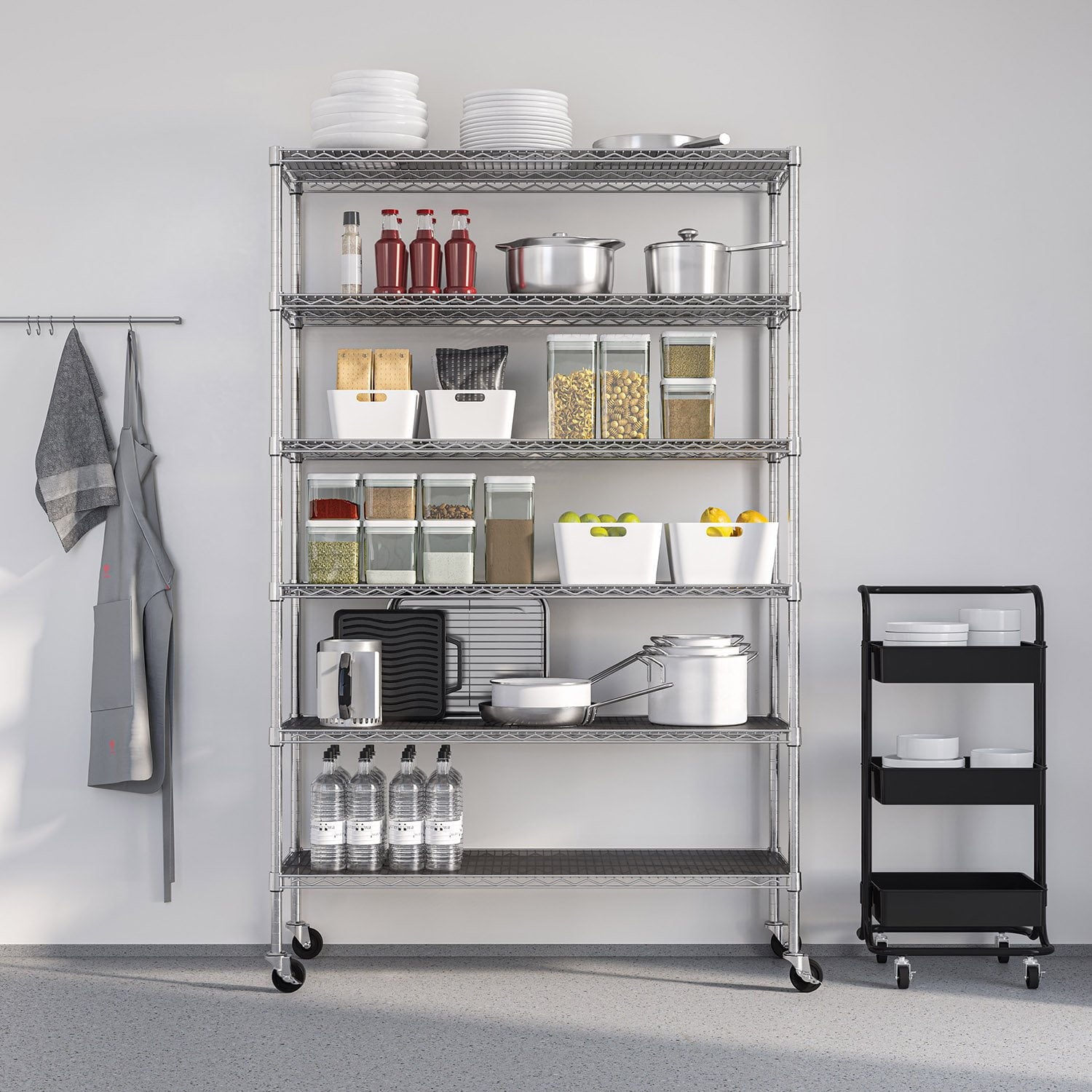 Member's Mark 6-Tier NSF Heavy Duty Wire Shelving, 47.75" W x 18" D x 75.5" H