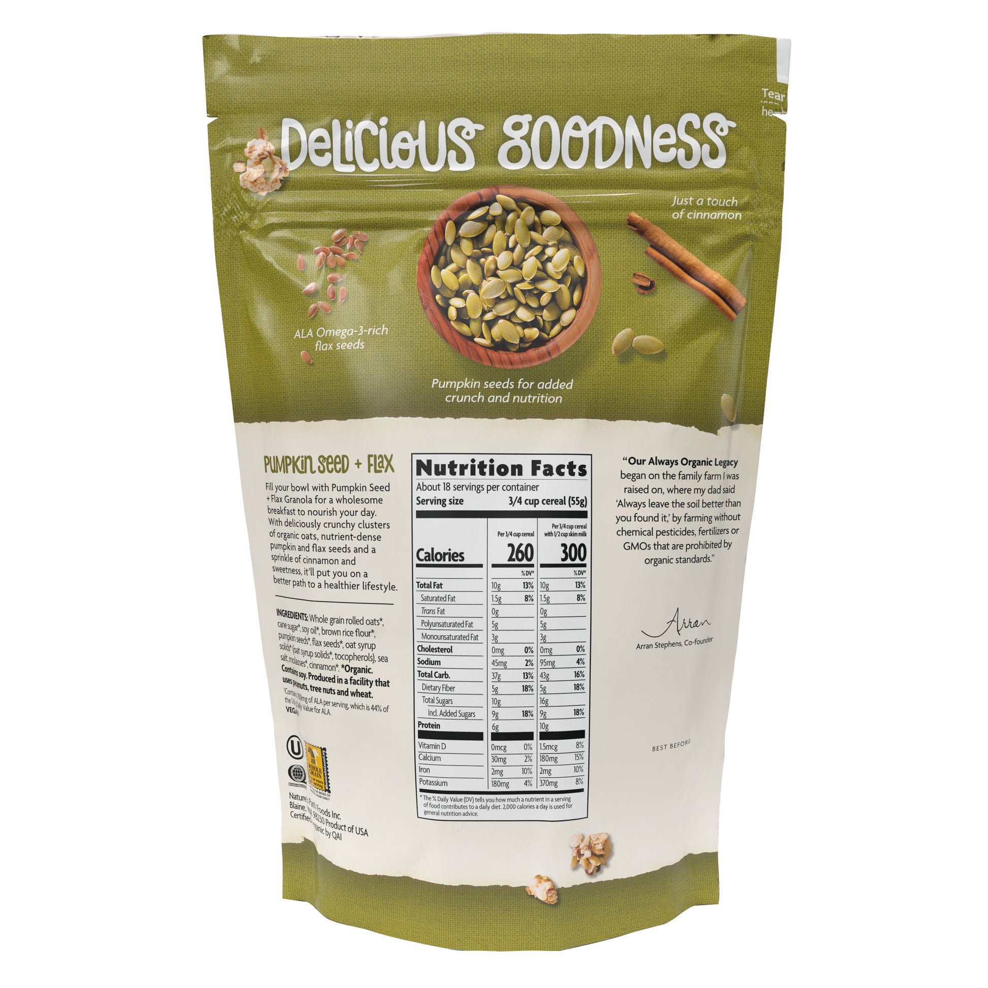 NATURE'S PATH ORG PUMPKIN SEED FLAX GRANOLA 35.3 OZ