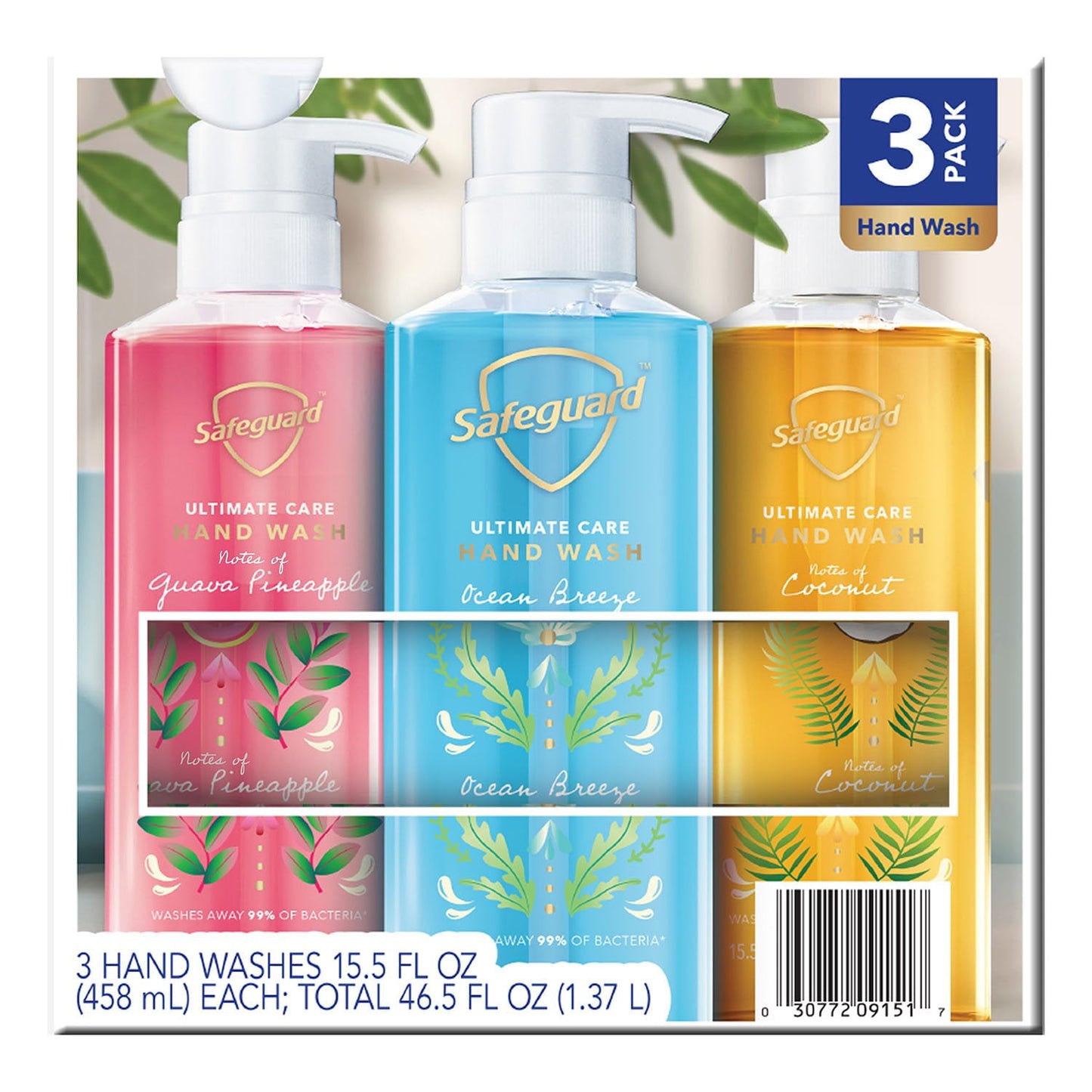 Safeguard Ultimate Care Hand Wash, Variety Pack, 15.5 fl. oz., 3 pk.