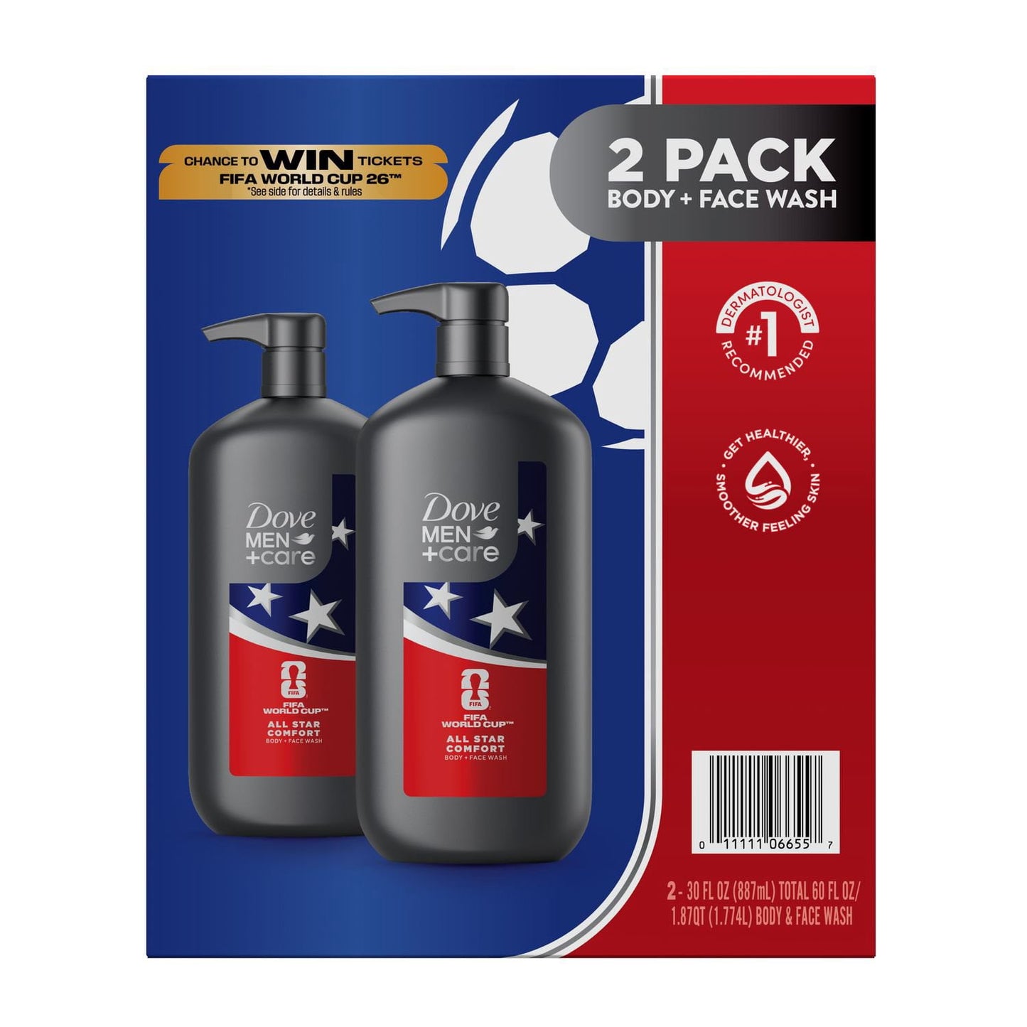 Dove Men Limited Edition FIFA All Star Body Wash, Comfort, 30 fl. oz., 2 pk.