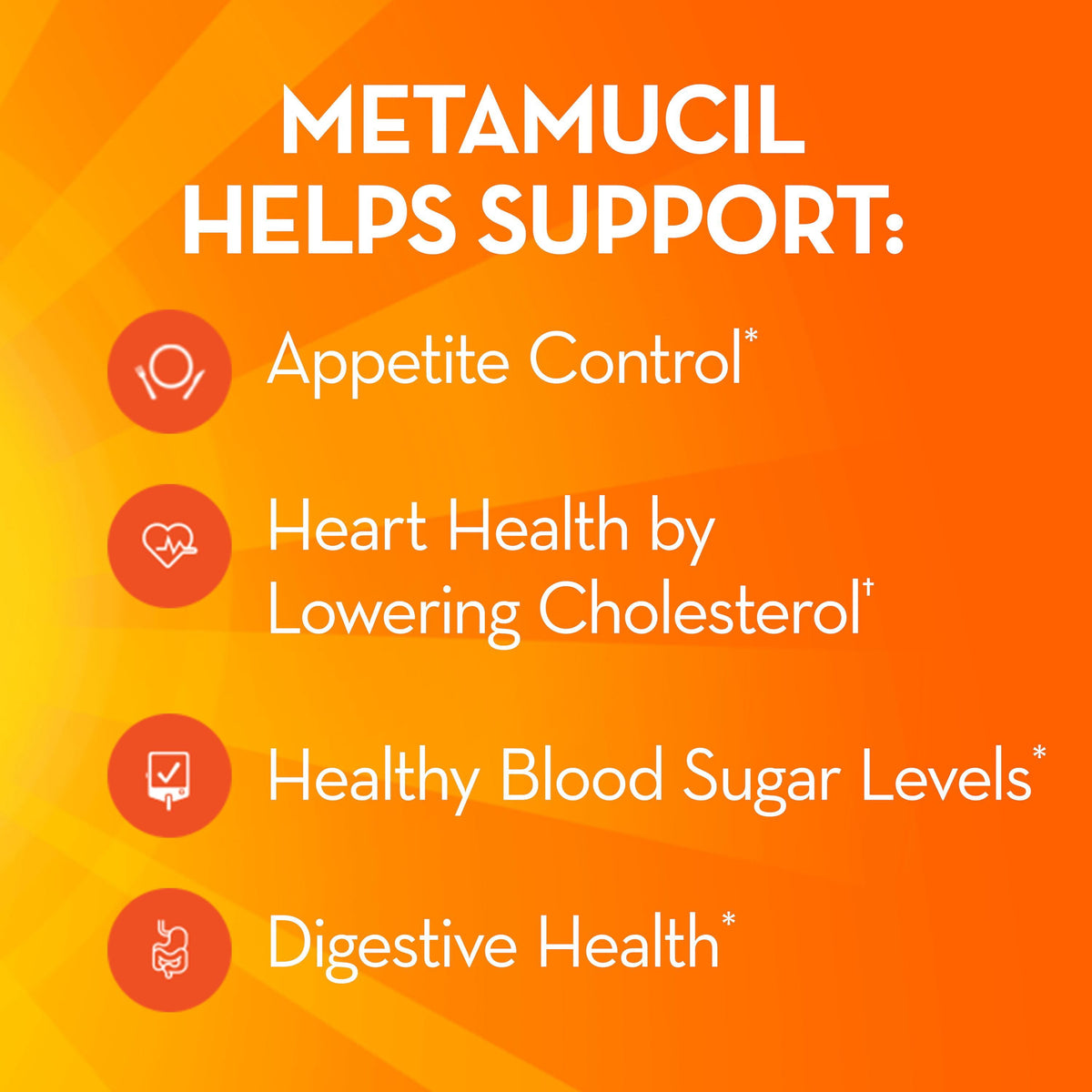 Metamucil Psyllium 4in1 Fiber Supplement Powder, Orange, 55 oz., 2 pk.