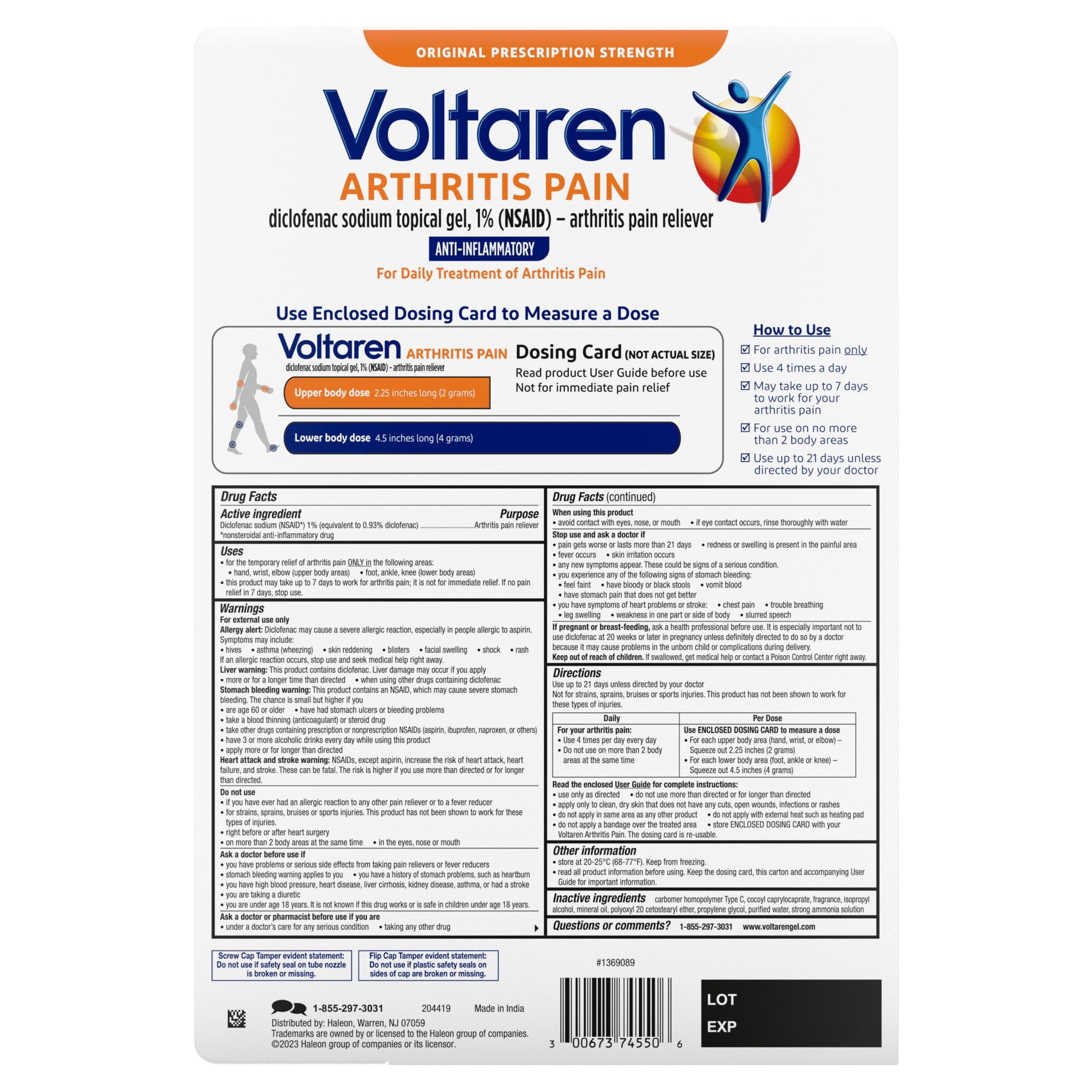 Voltaren Topical Arthritis Pain Relief Gel, 5.3 oz. 2 pk., + 1.7 oz.