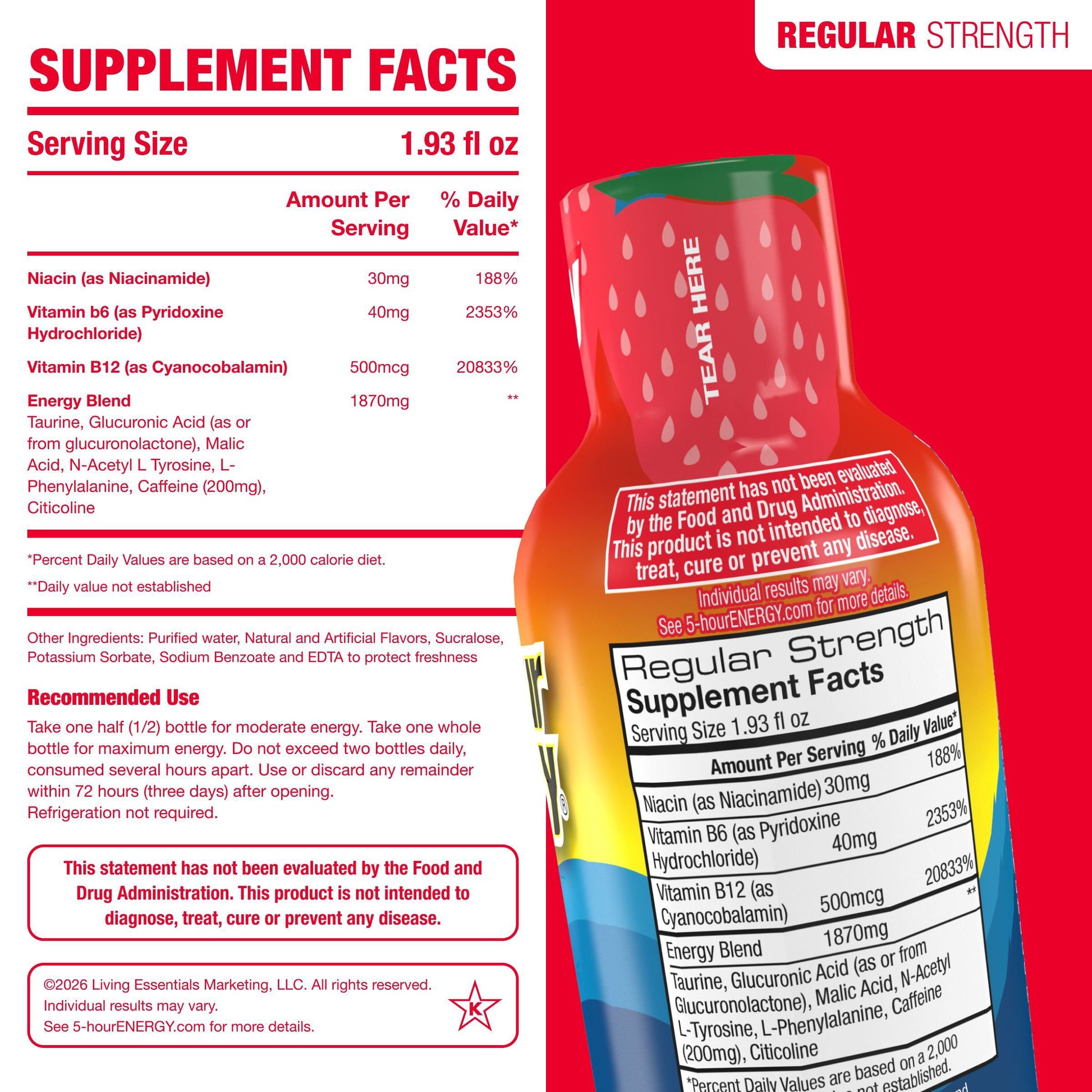 5-hour ENERGY Shot, Regular Strength, Berry 1.93 oz., 24 pk.
