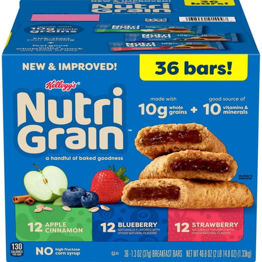Nutri-Grain Breakfast Bars Variety Pack, 1.3 oz., 36 pk.