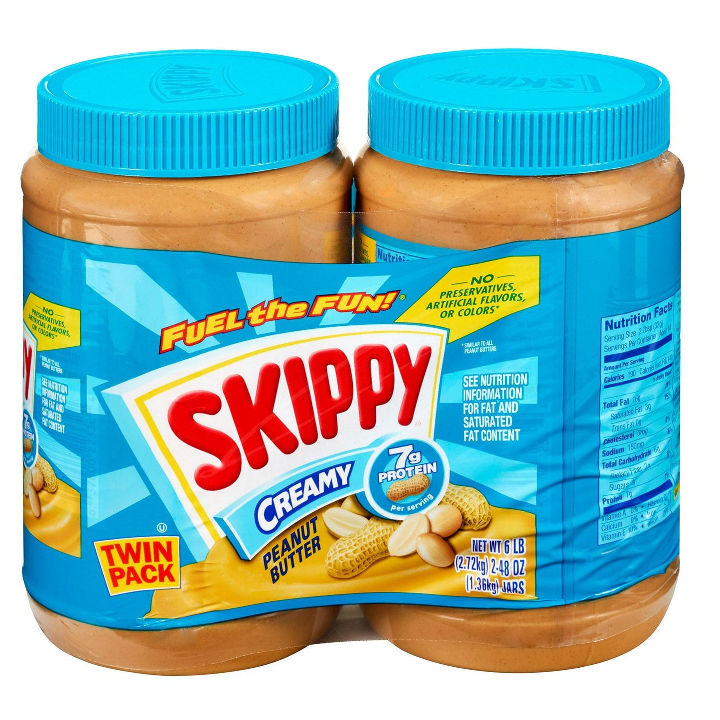 Skippy Creamy Peanut Butter Spread, 48 oz., 2 pk.