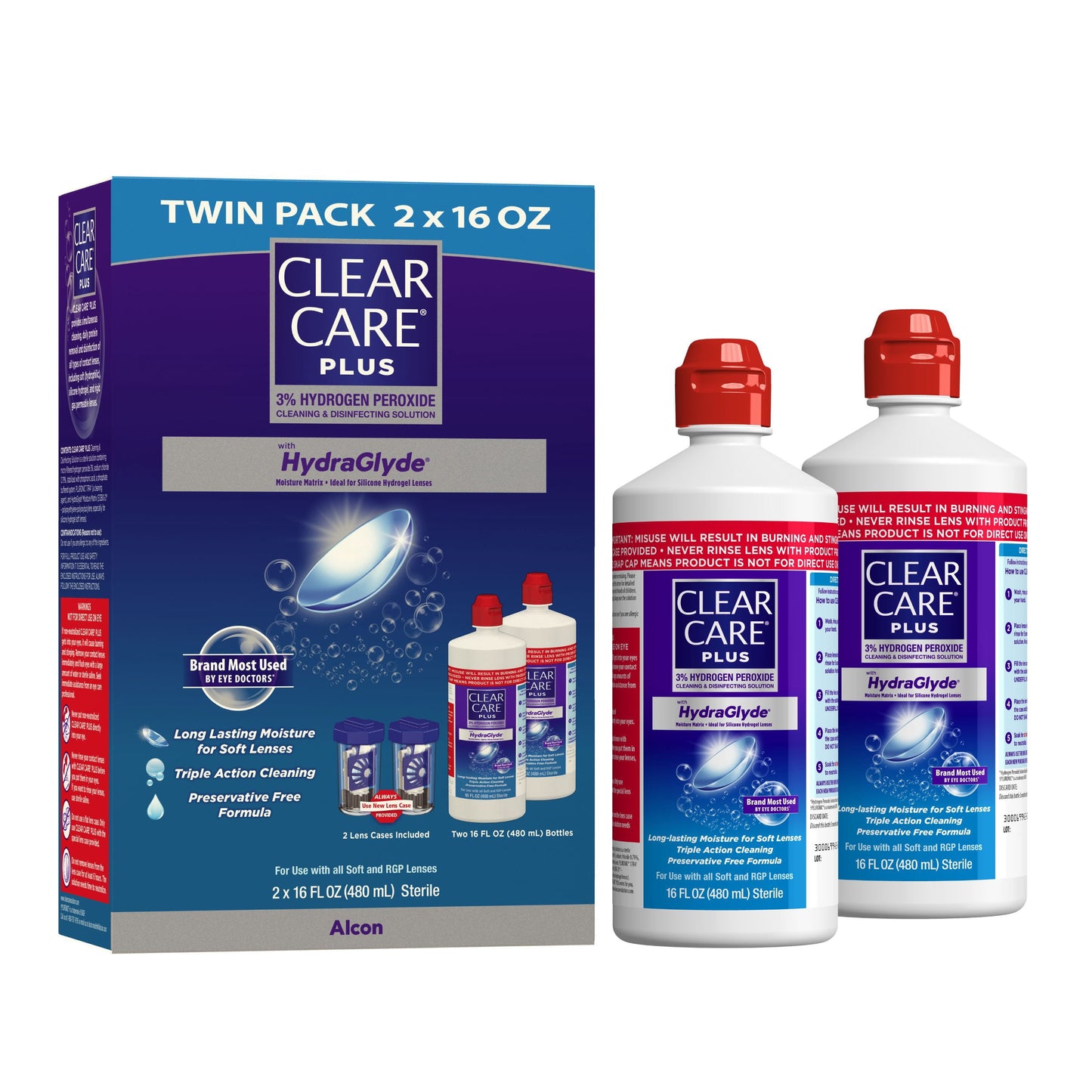Clear Care Plus Cleaning & Disinfecting Solution, 16 fl. oz., 2 pk.